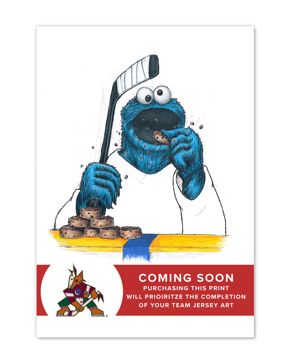 Cookie Monster x NHL Coyotes Limited Edition Art Print