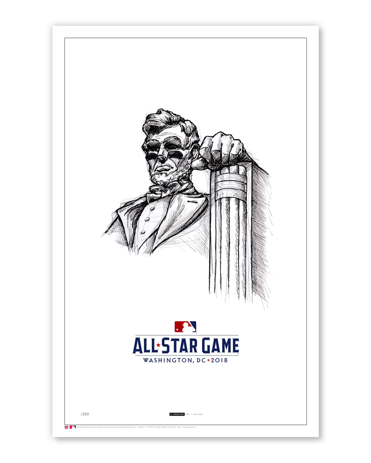 2018 MLB All-Star Game Sketch Poster Print (Eyeblack Lincoln)