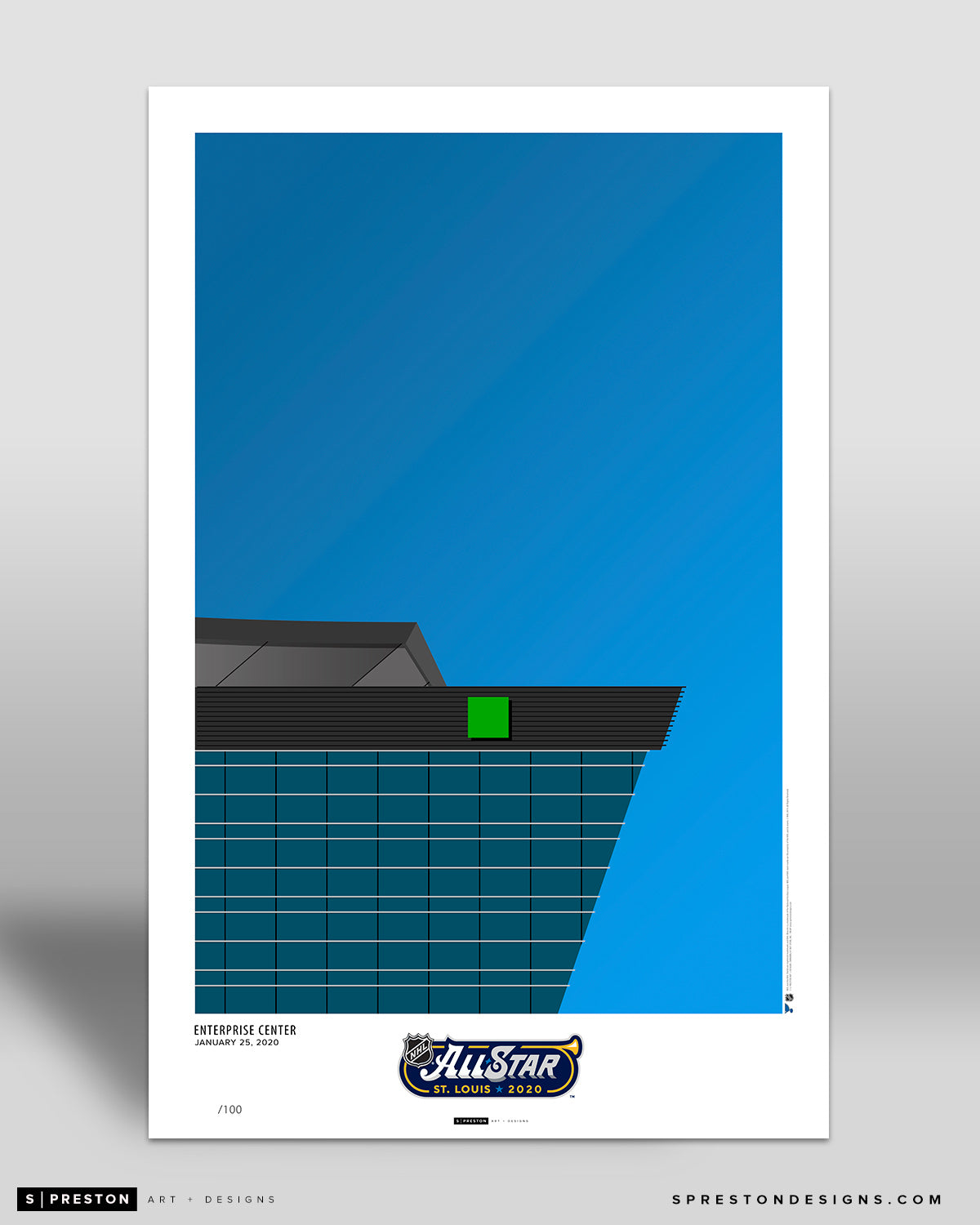 2020 NHL All-Star Game Minimalist Enterprise Center Poster Print LE100