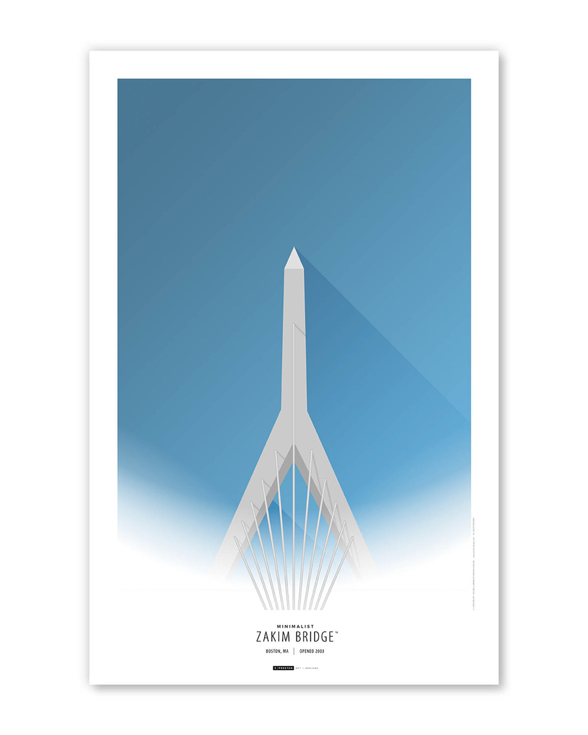 Minimalist Zakim Bridge - Boston