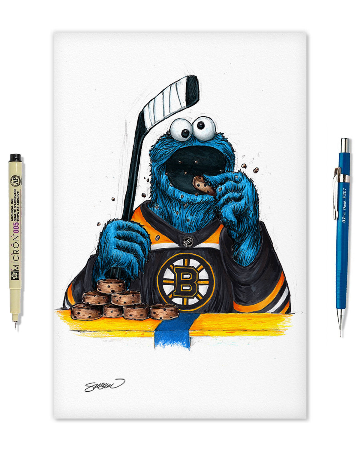 Cookie Monster x NHL Bruins Limited Edition Art Print