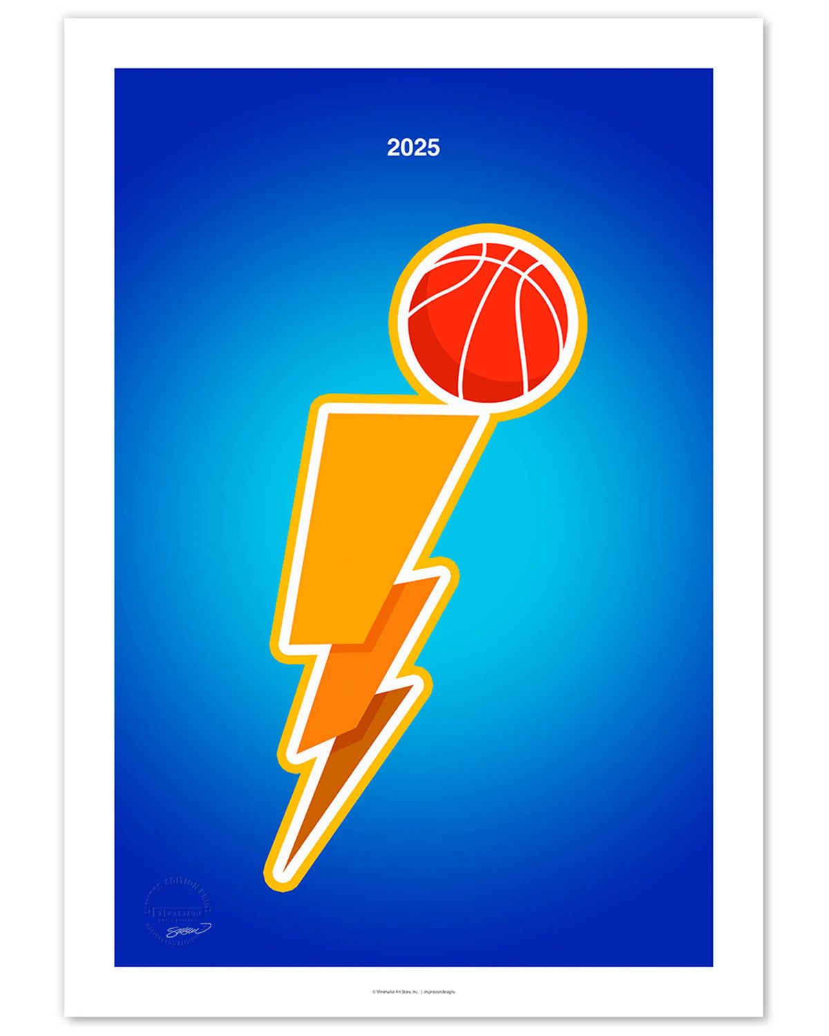 Minimalist 2025 Oklahoma City Basketball Championship Art Print