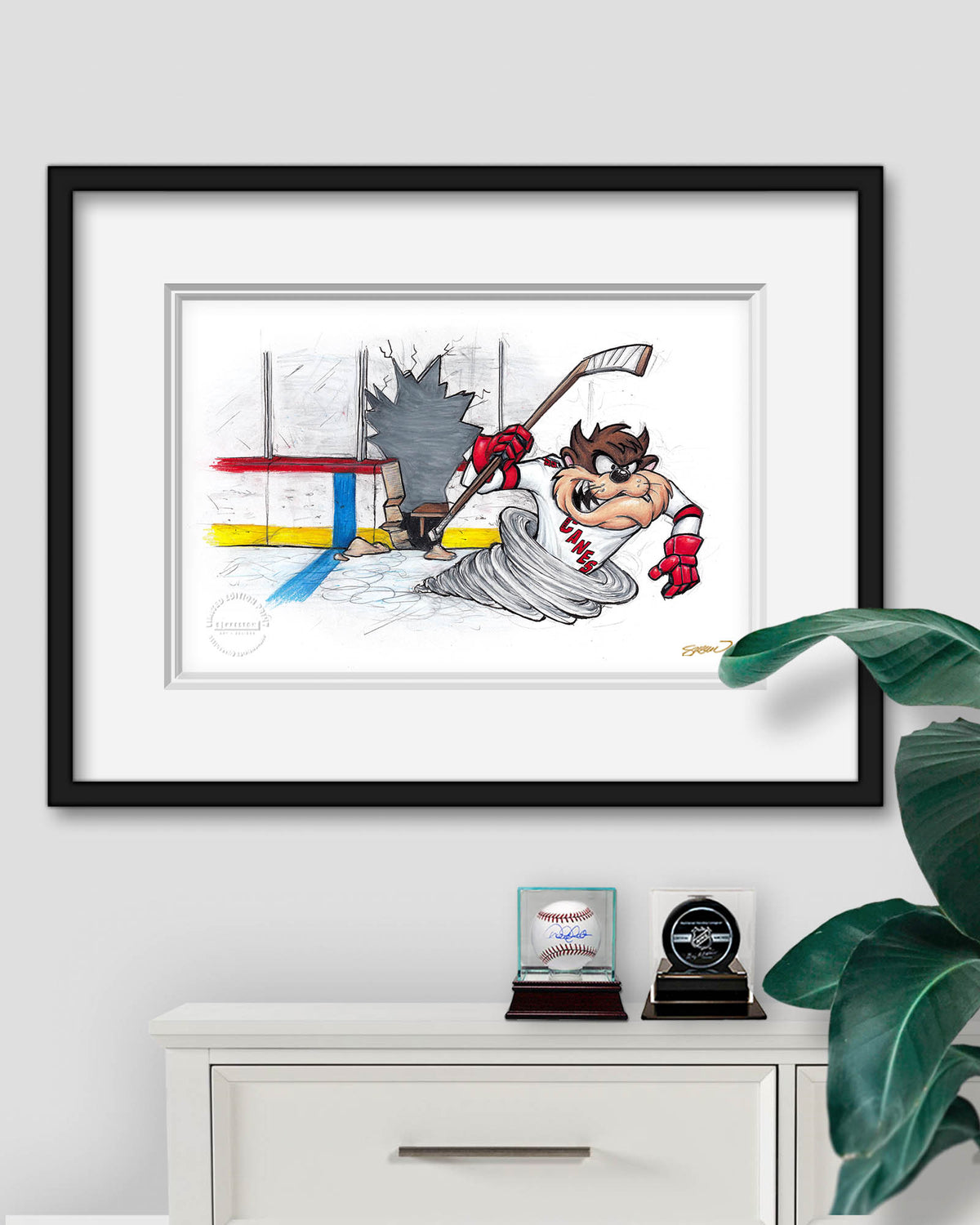 Tazmanian Line Change x NHL Hurricanes Tazmanian Devil Limited Edition Art Print