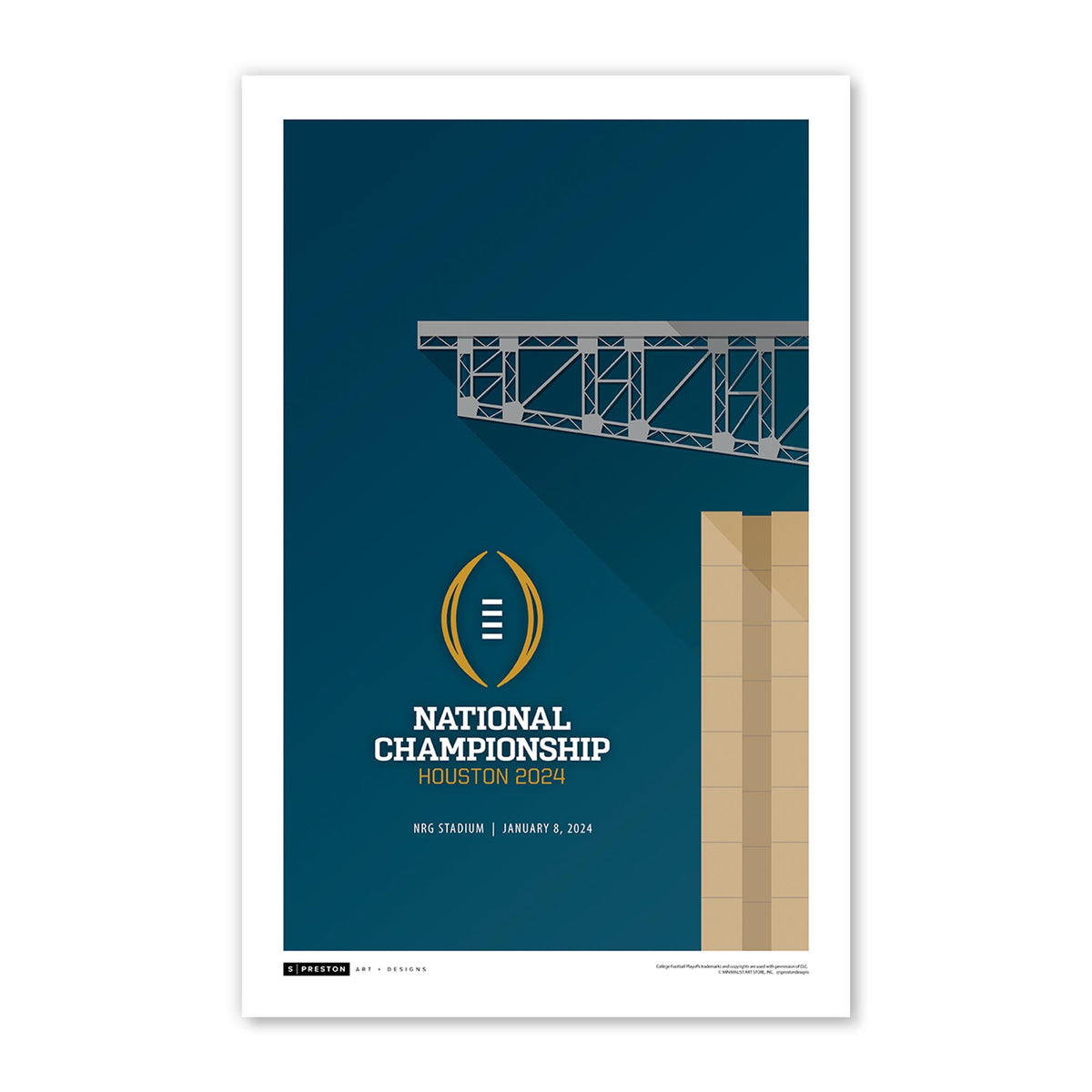 Minimalist NRG Stadium - 2024 College Football Playoff Championship Game