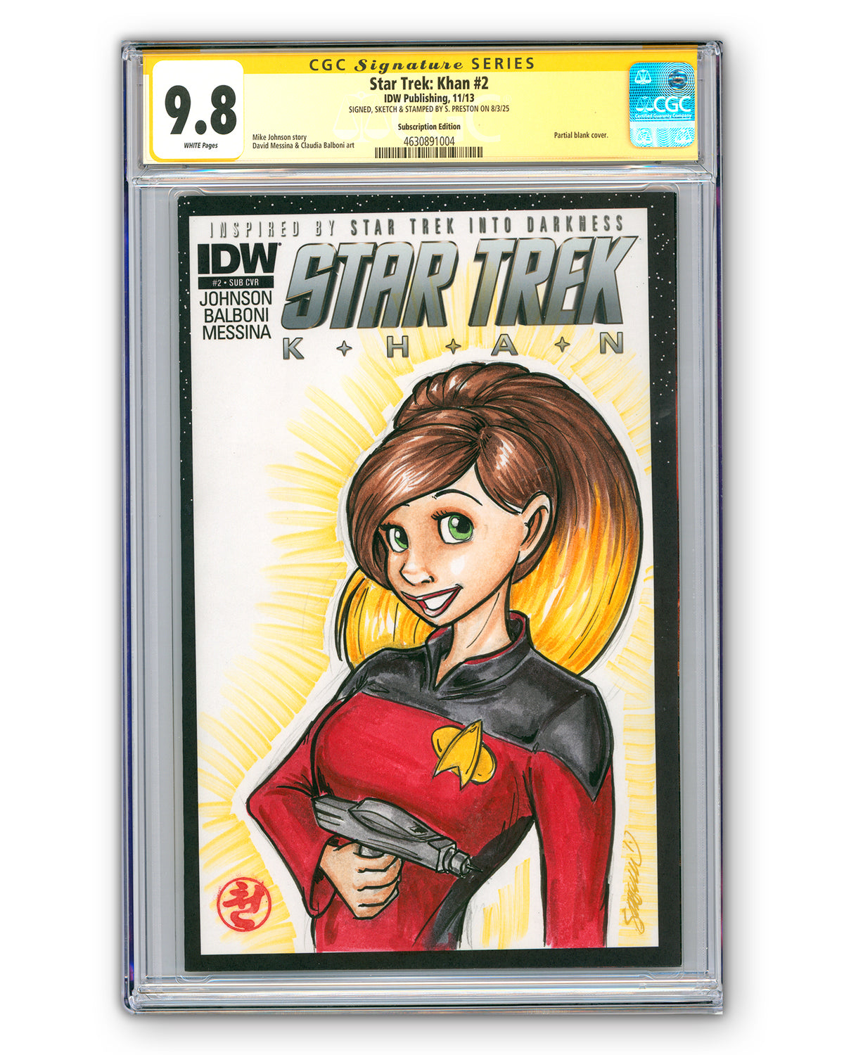 ORIGINAL ART - KONNI MACKENZIE Sketch CGC 9.8 Signature Series Star Trek #1 Comic Book