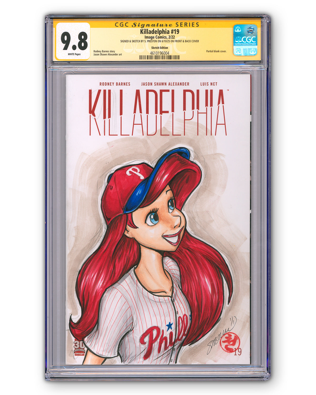 ORIGINAL ART - Philliess Ariel Sketch CGC 9.8 Killadelphia #19 Comic Book