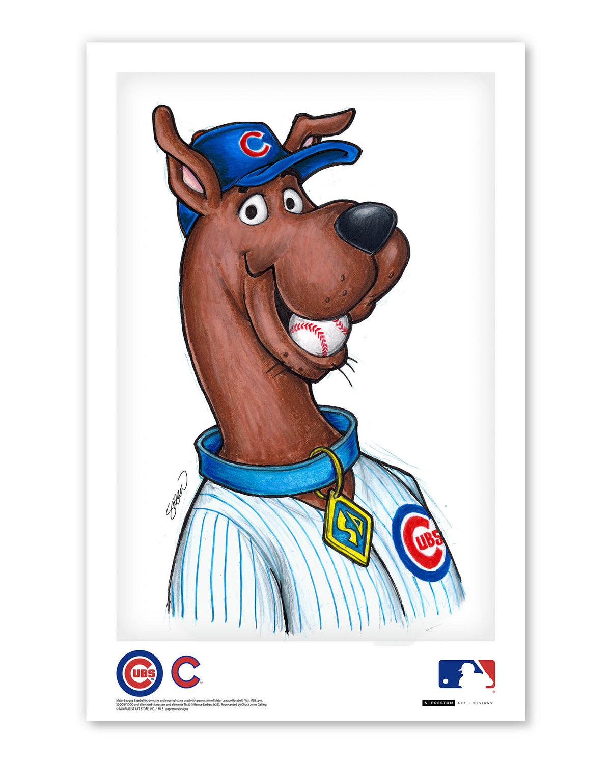 Scooby Doo x MLB Cubs Limited Edition Art Print