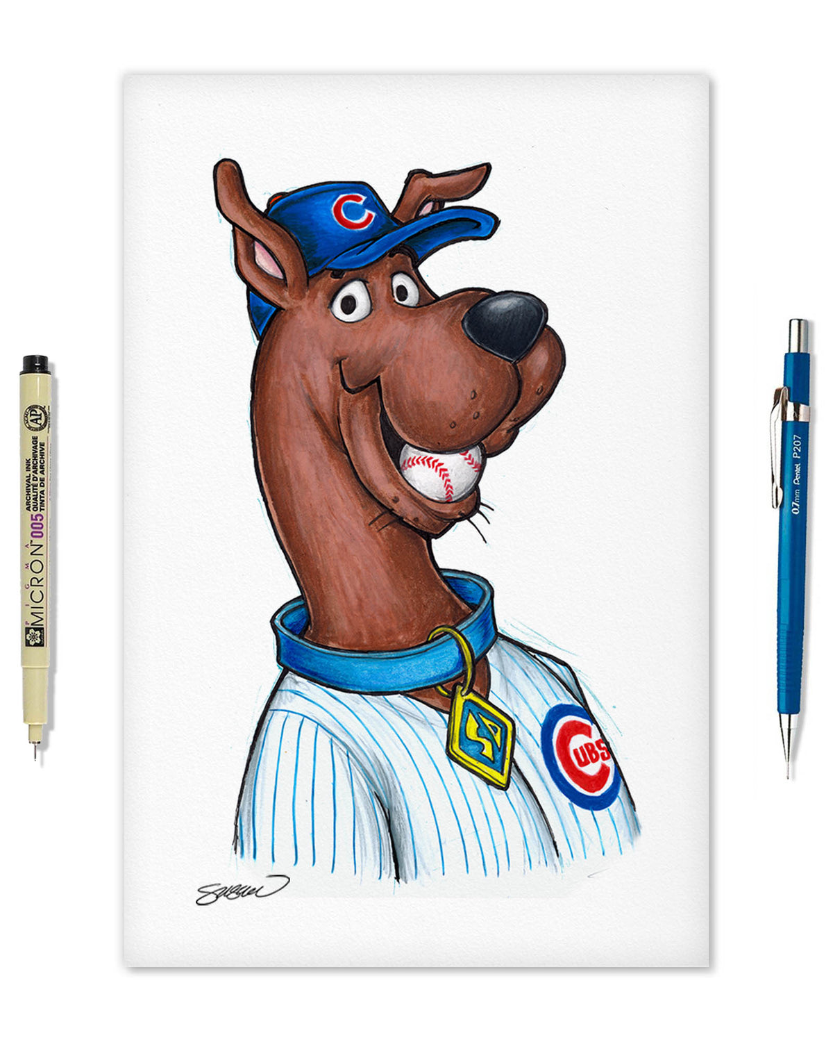Scooby Doo x MLB Cubs Limited Edition Art Print