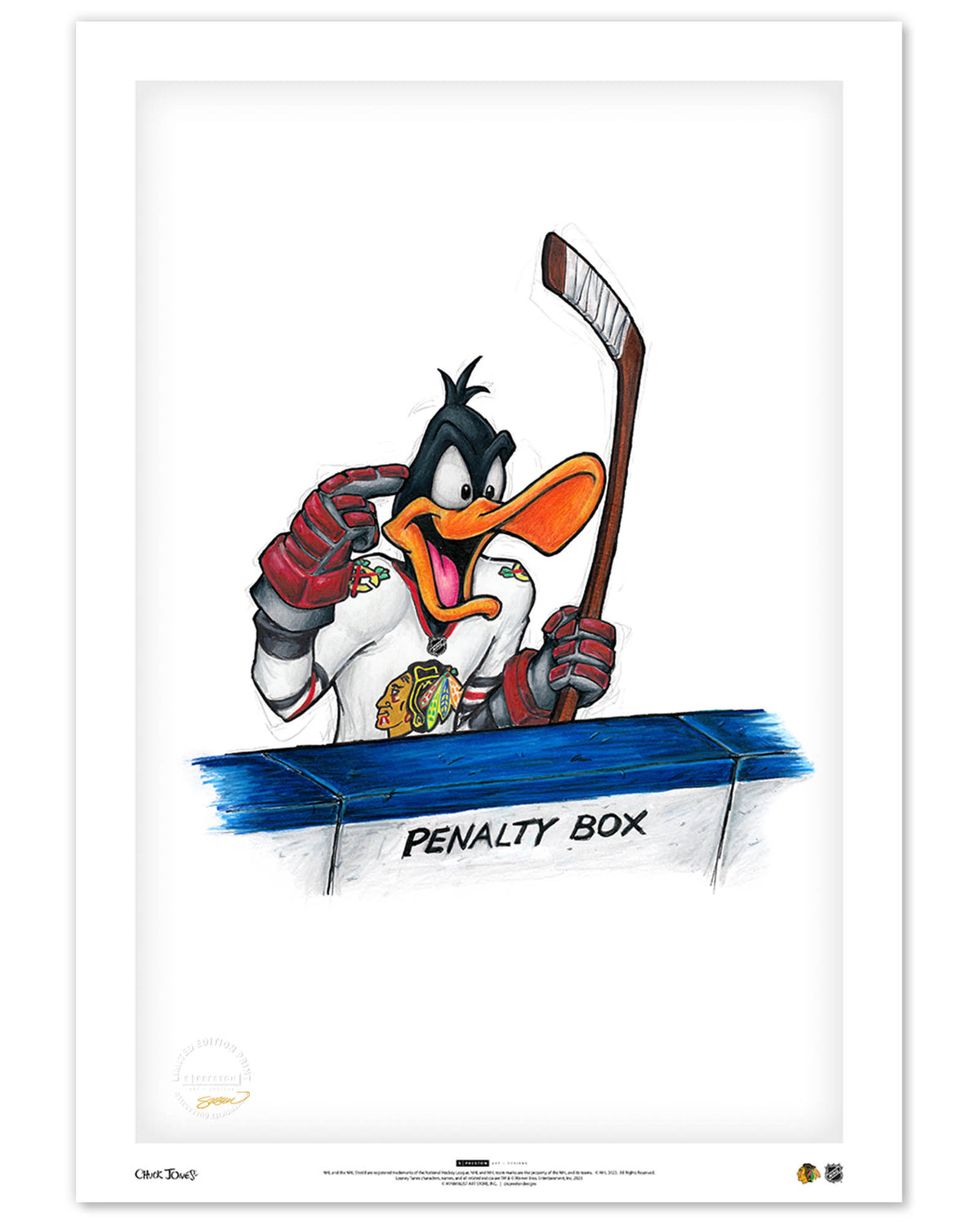 Duck Season Hockey Season x NHL Blackhawks Daffy Duck Limited Edition Art Print