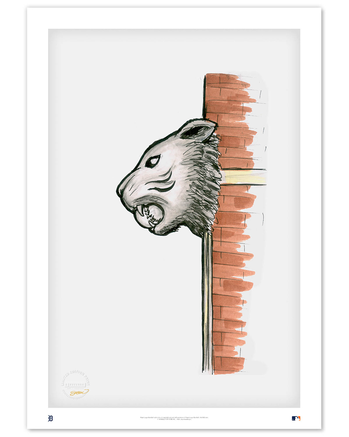 Comerica Park Ink Sketch Limited Edition Art Print