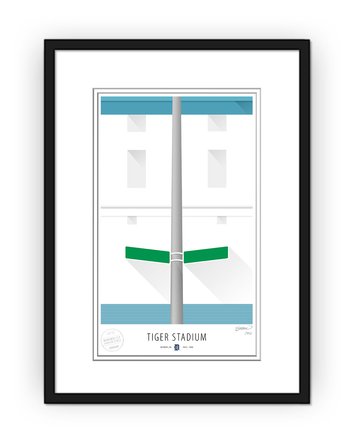 Minimalist Tiger Stadium Art Print