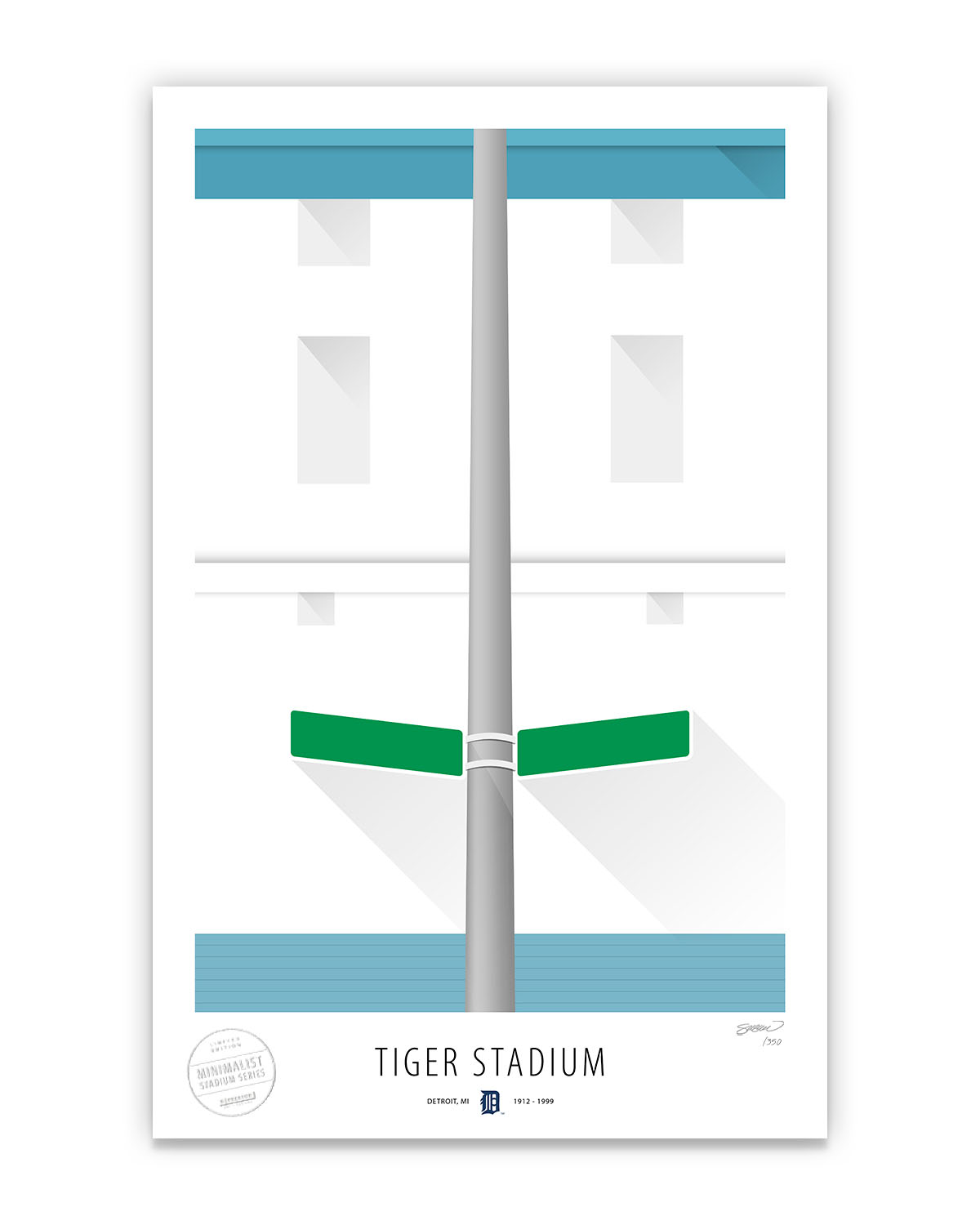 Minimalist Tiger Stadium Art Print
