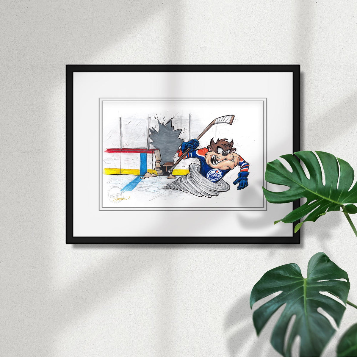 Tazmanian Line Change x NHL Oilers Tazmanian Devil Limited Edition Art Print