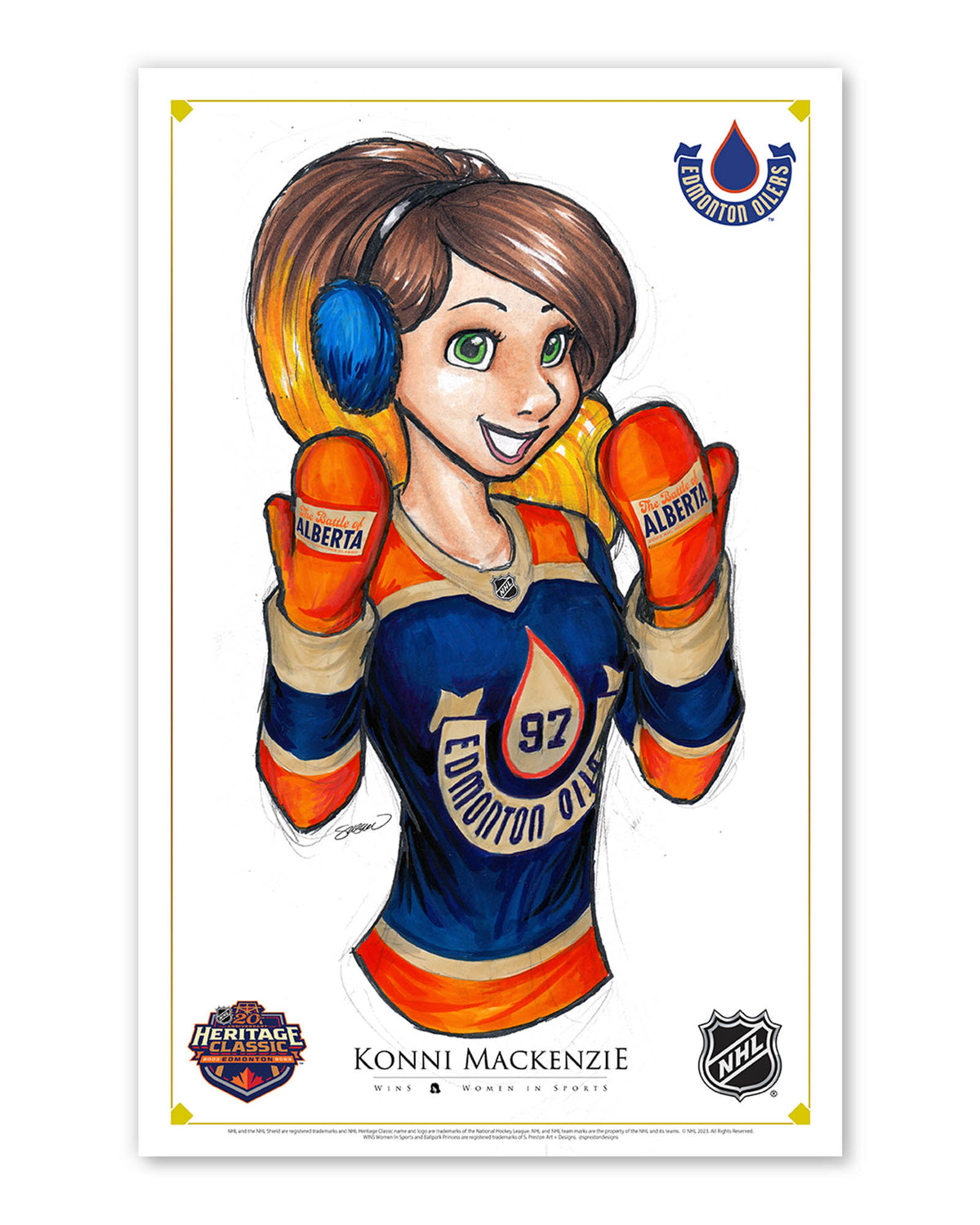 WinS® NHL Konni Mackenzie 2023 Heritage Classic Jersey Poster Print
