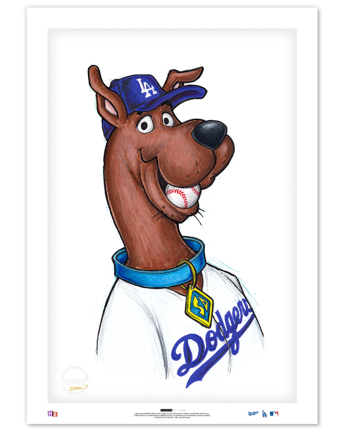 Scooby Doo x MLB Dodgers Limited Edition Art Print