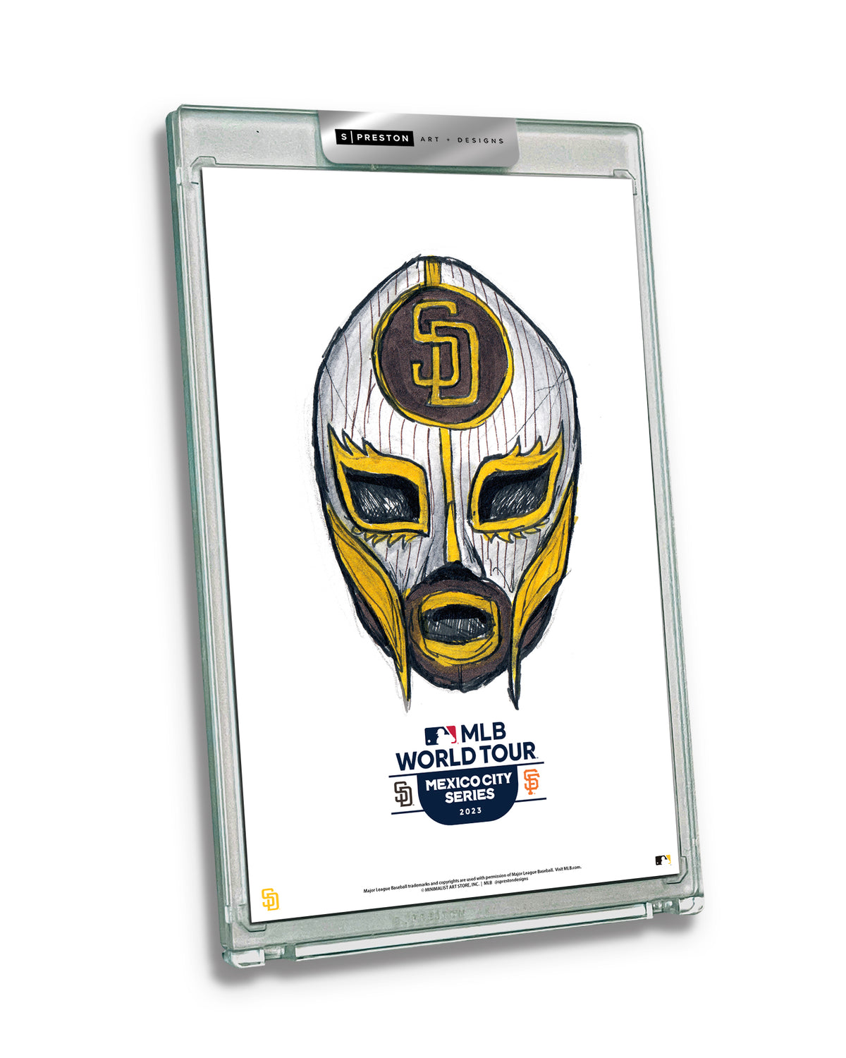 Mexico Series 2023 Ink Sketch Padres Limited Edition Art Card Slab