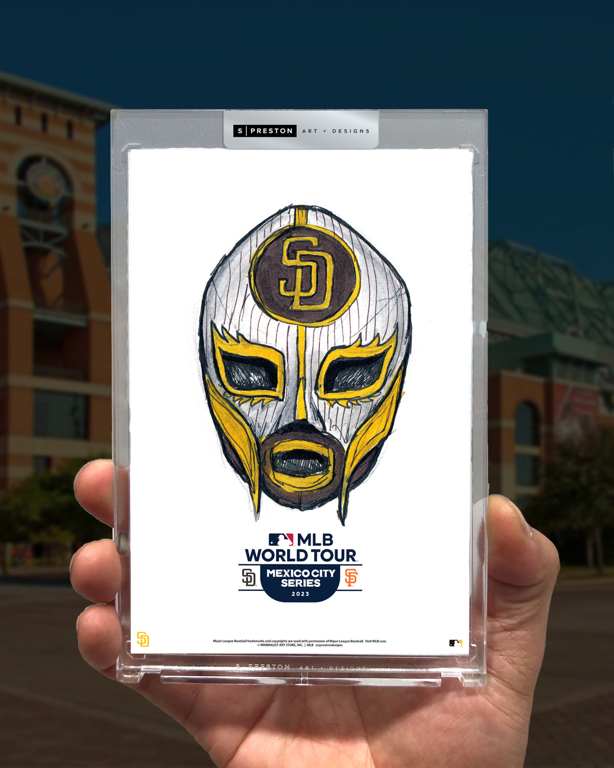Mexico Series 2023 Ink Sketch Padres Limited Edition Art Card Slab