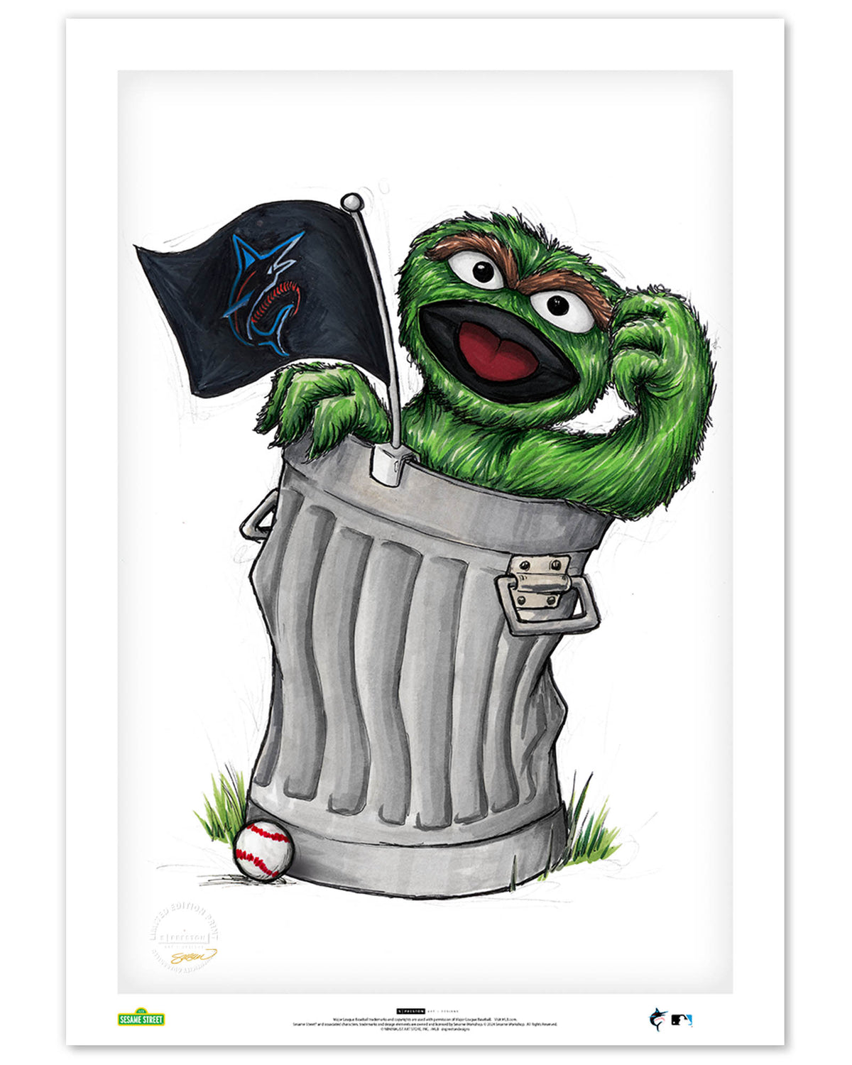 Oscar Rep Your Colours x MLB Marlins Limited Edition Art Print