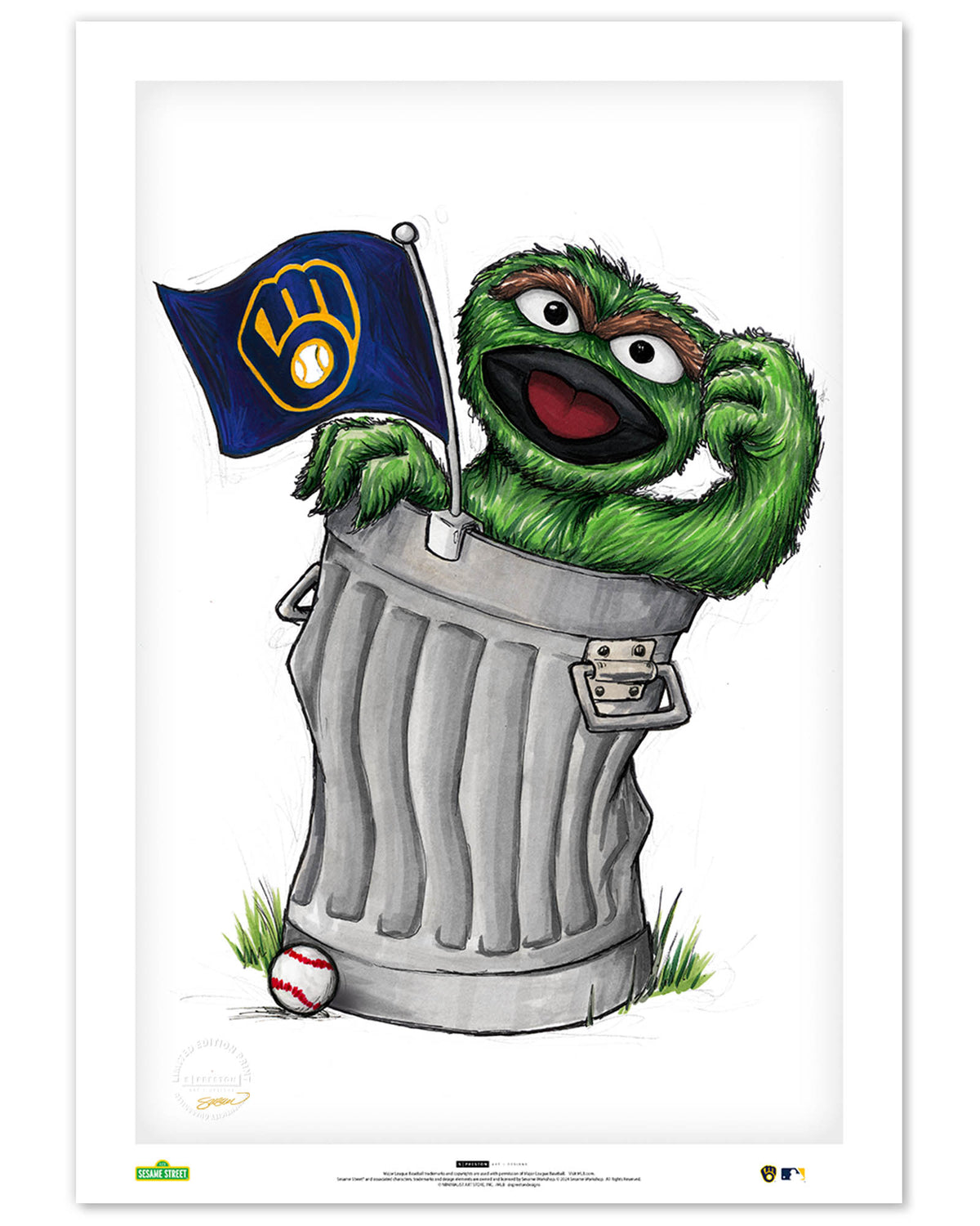 Oscar Rep Your Colours x MLB Brewers Limited Edition Art Print