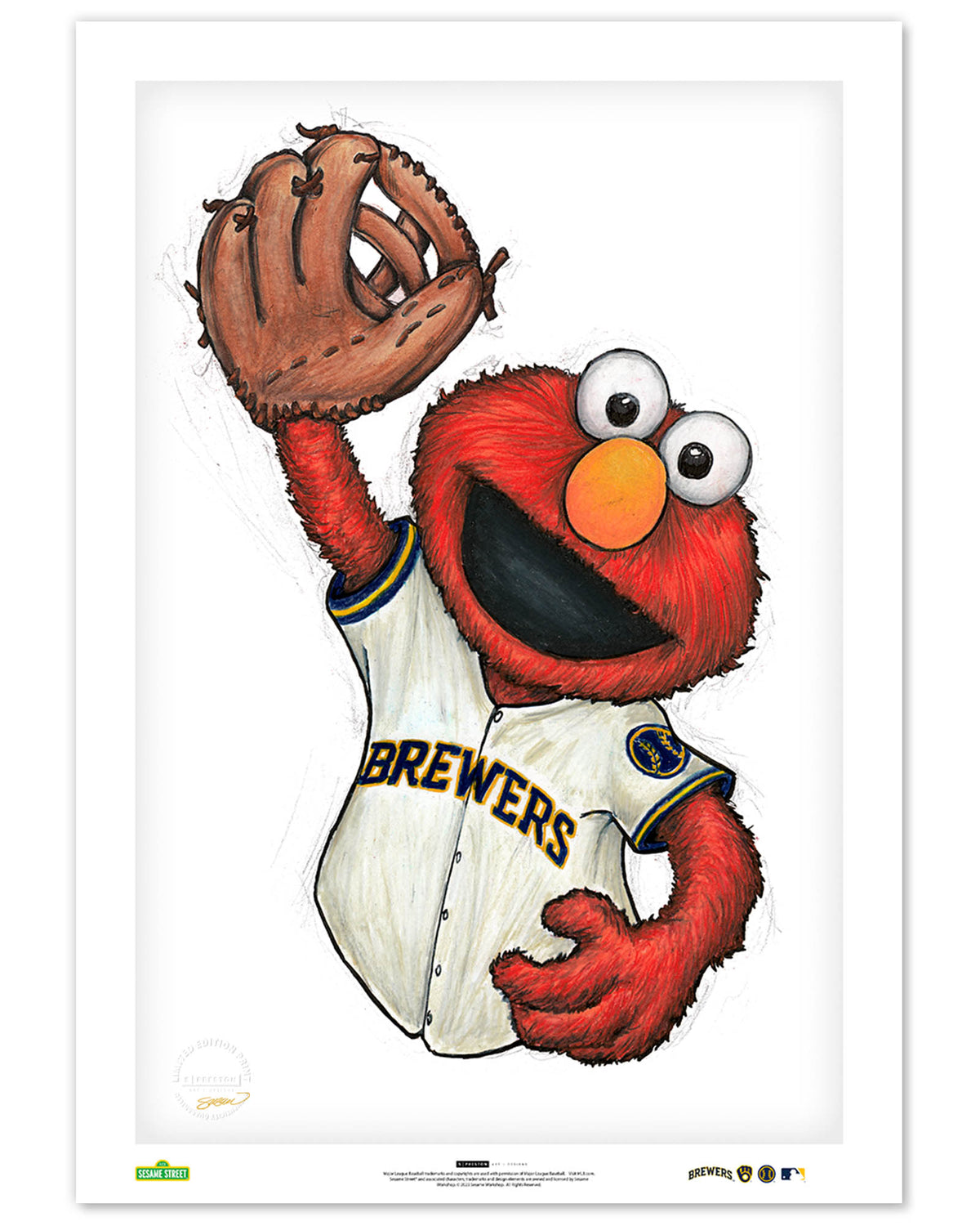 ELMO x MLB Brewers Limited Edition Art Print