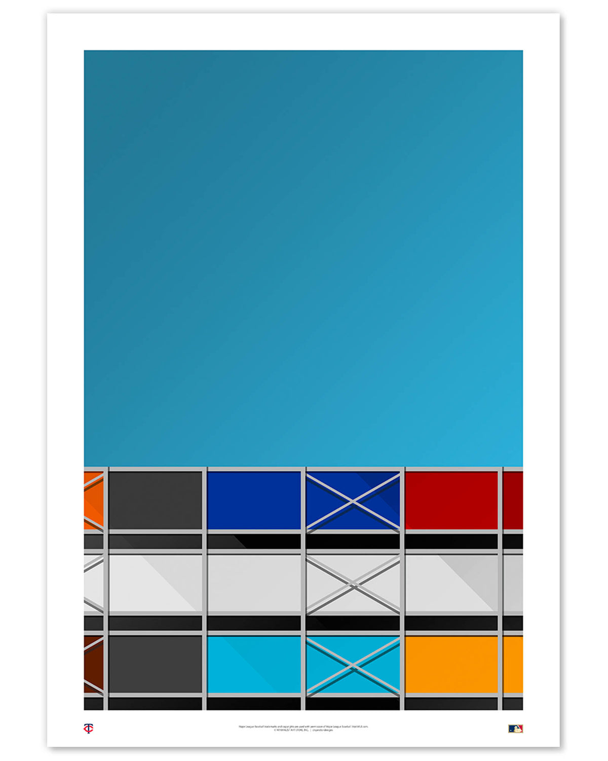 Minimalist Metropolitan Stadium Art Print
