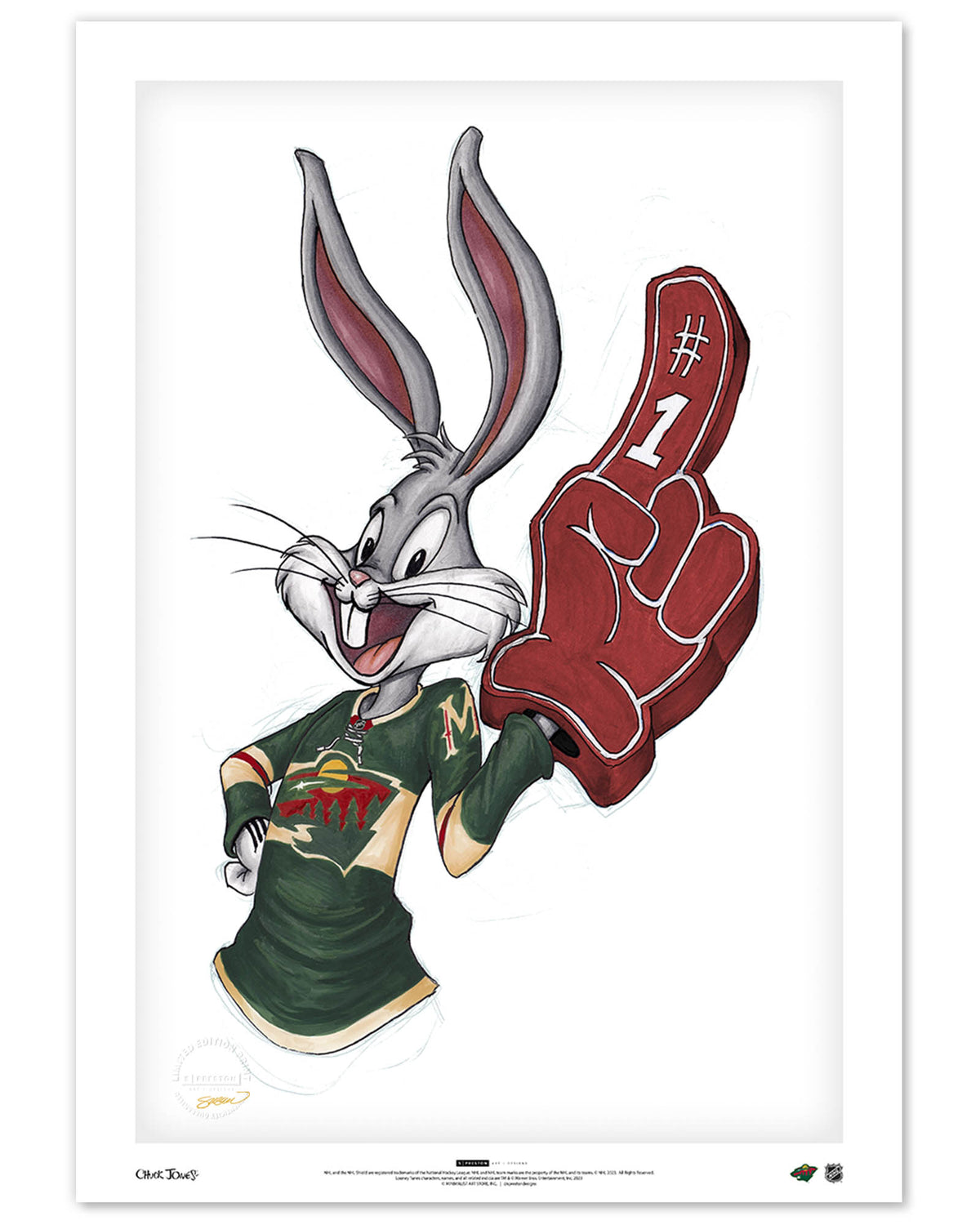 Rabbit Hockey Fan x NHL Wild Bugs Bunny Limited Edition Art Print