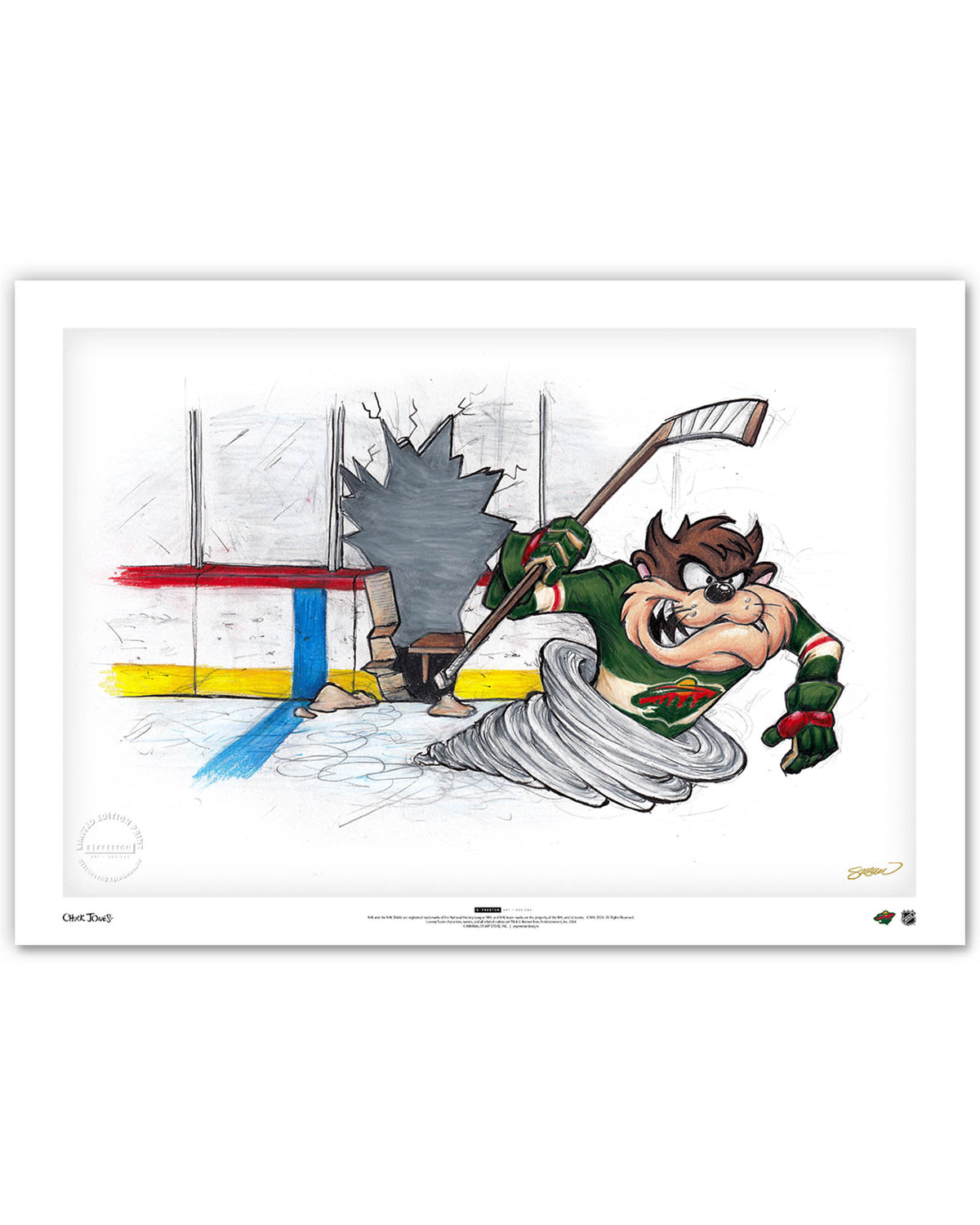 Tazmanian Line Change x NHL Wild Tazmanian Devil Limited Edition Art Print