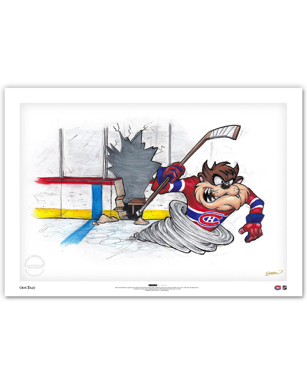 Tazmanian Line Change x NHL Canadiens Tazmanian Devil Limited Edition Art Print
