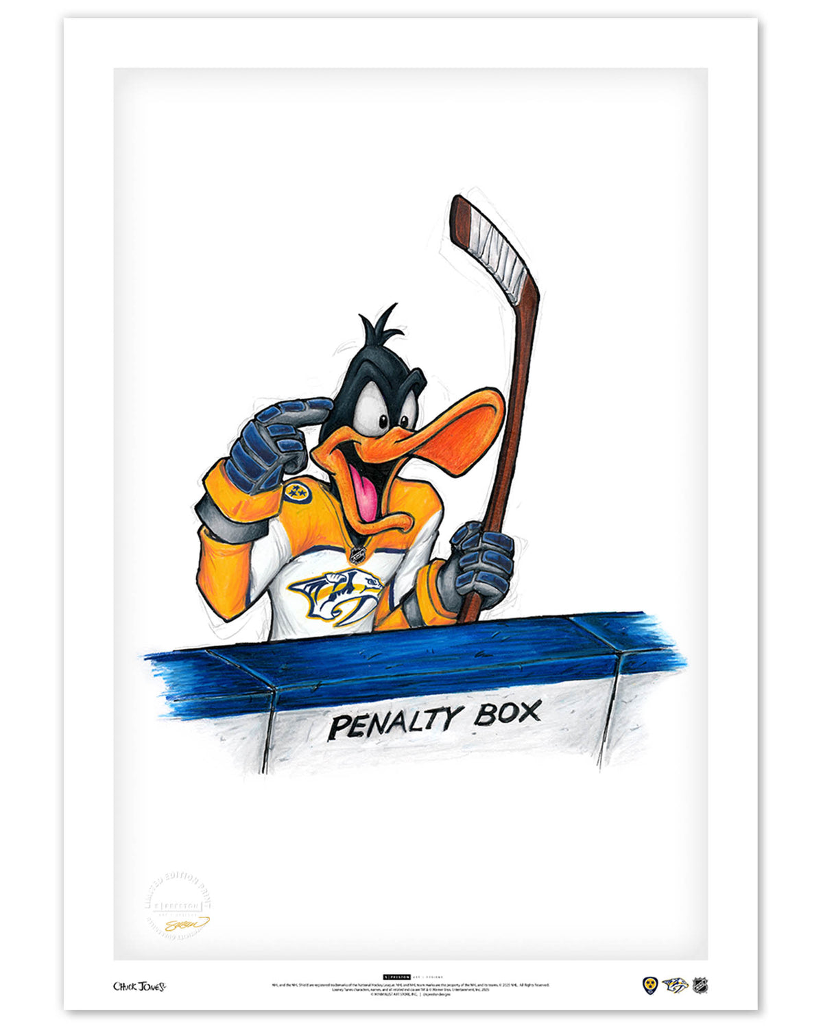 Duck Season Hockey Season x NHL Predators Daffy Duck Limited Edition Art Print