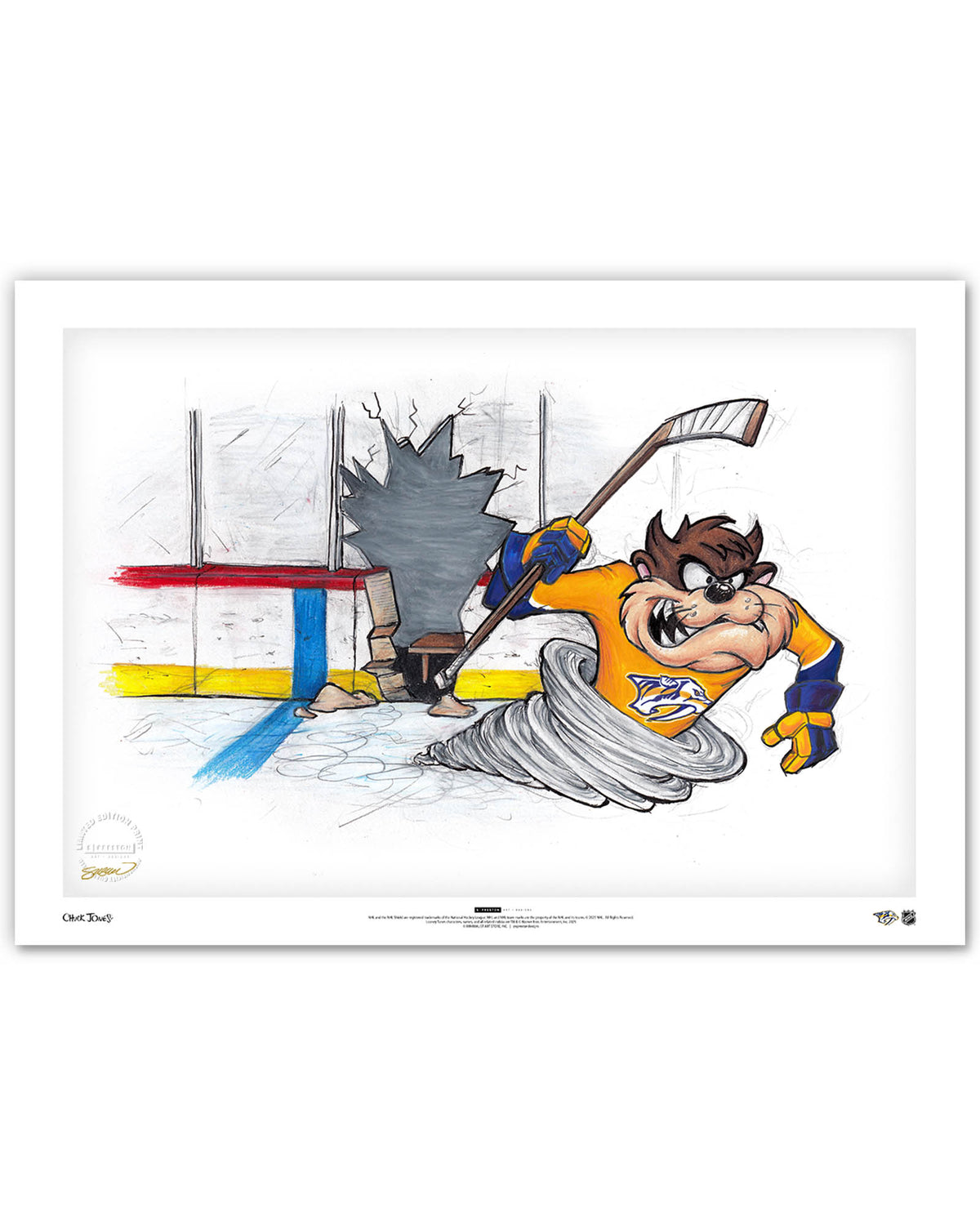 Tazmanian Line Change x NHL Predators Tazmanian Devil Limited Edition Art Print