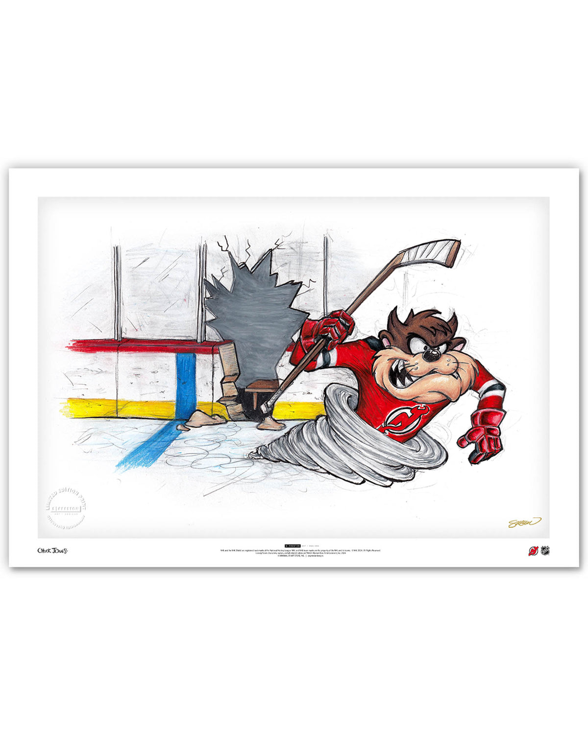 Tazmanian Line Change x NHL Devils Tazmanian Devil Limited Edition Art Print