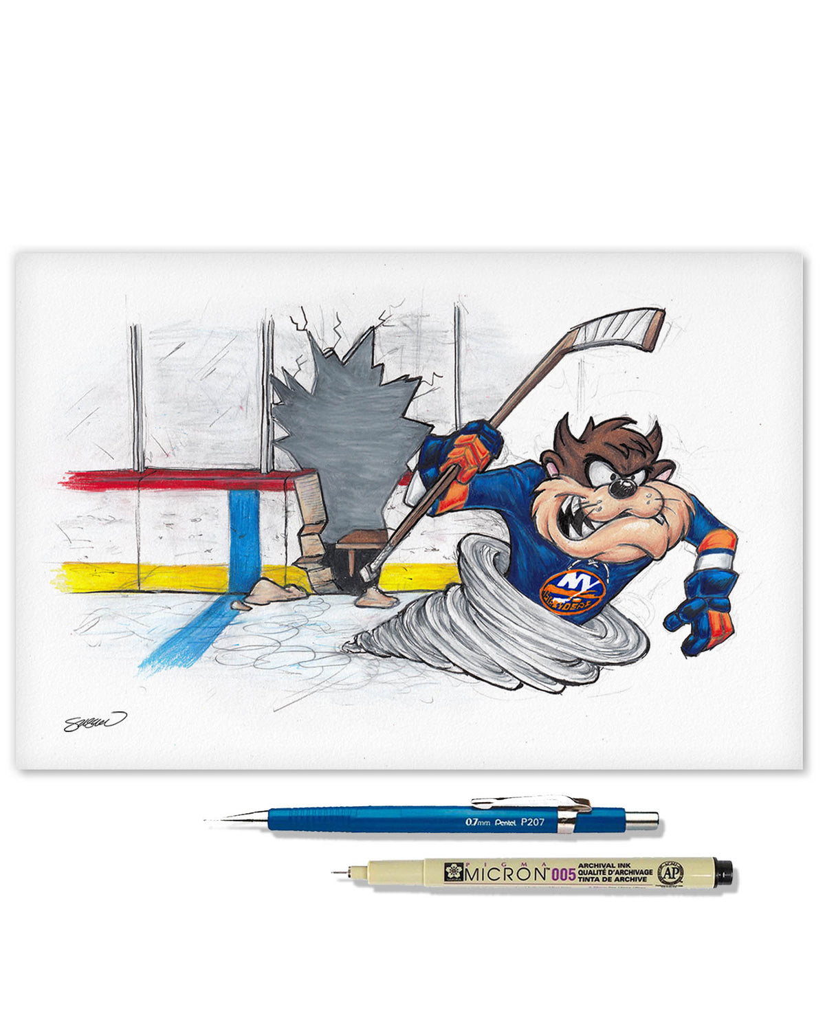 Tazmanian Line Change x NHL Islanders Tazmanian Devil Limited Edition Art Print