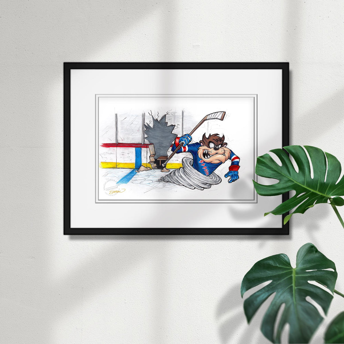 Tazmanian Line Change x NHL Rangers Tazmanian Devil Limited Edition Art Print