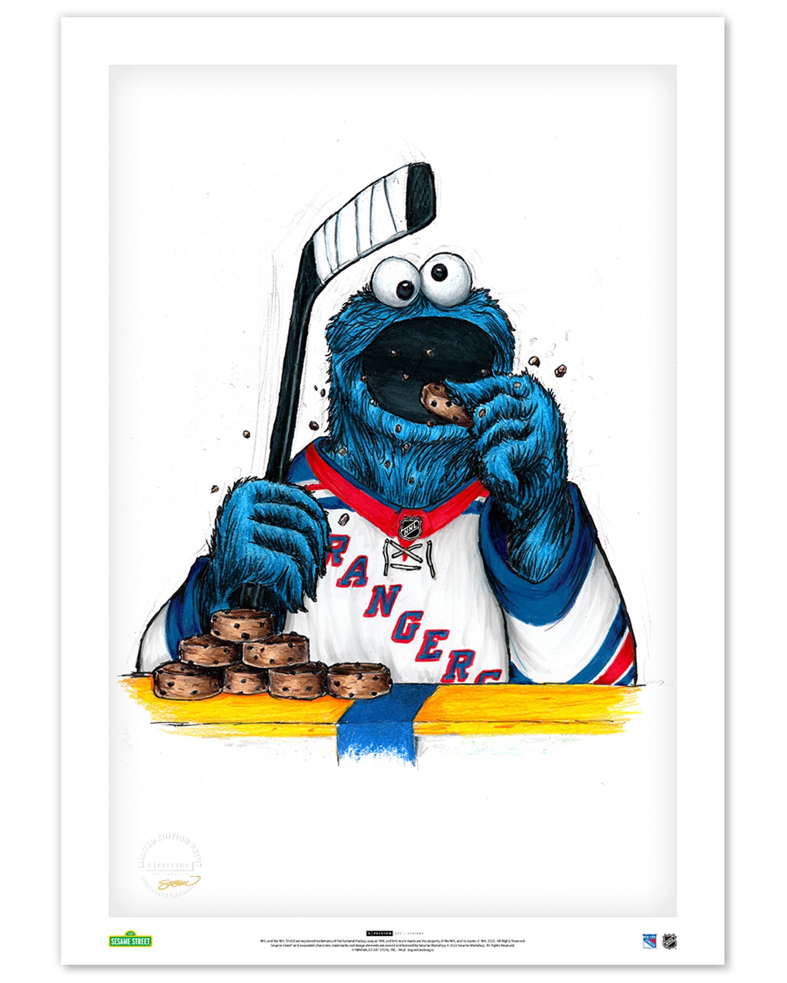 Cookies and Biscuits Rangers | Cookie Monster NHL – S. Preston Art