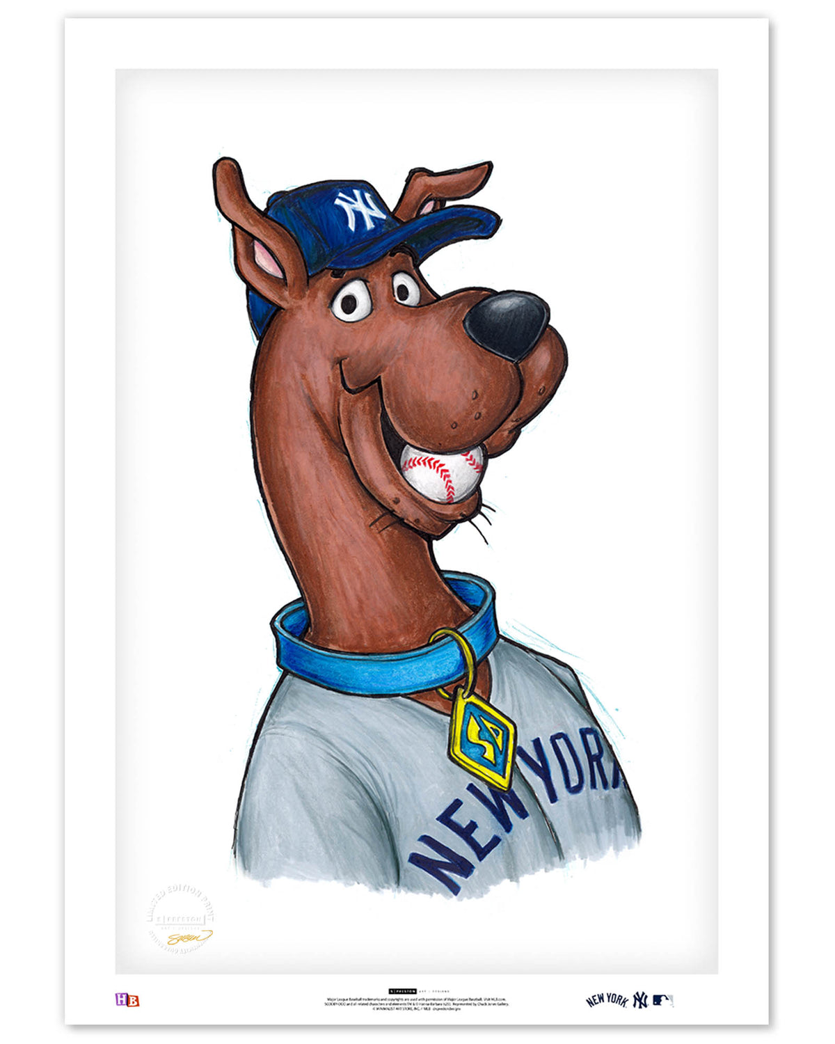 Scooby Doo x MLB Yankees Limited Edition Art Print