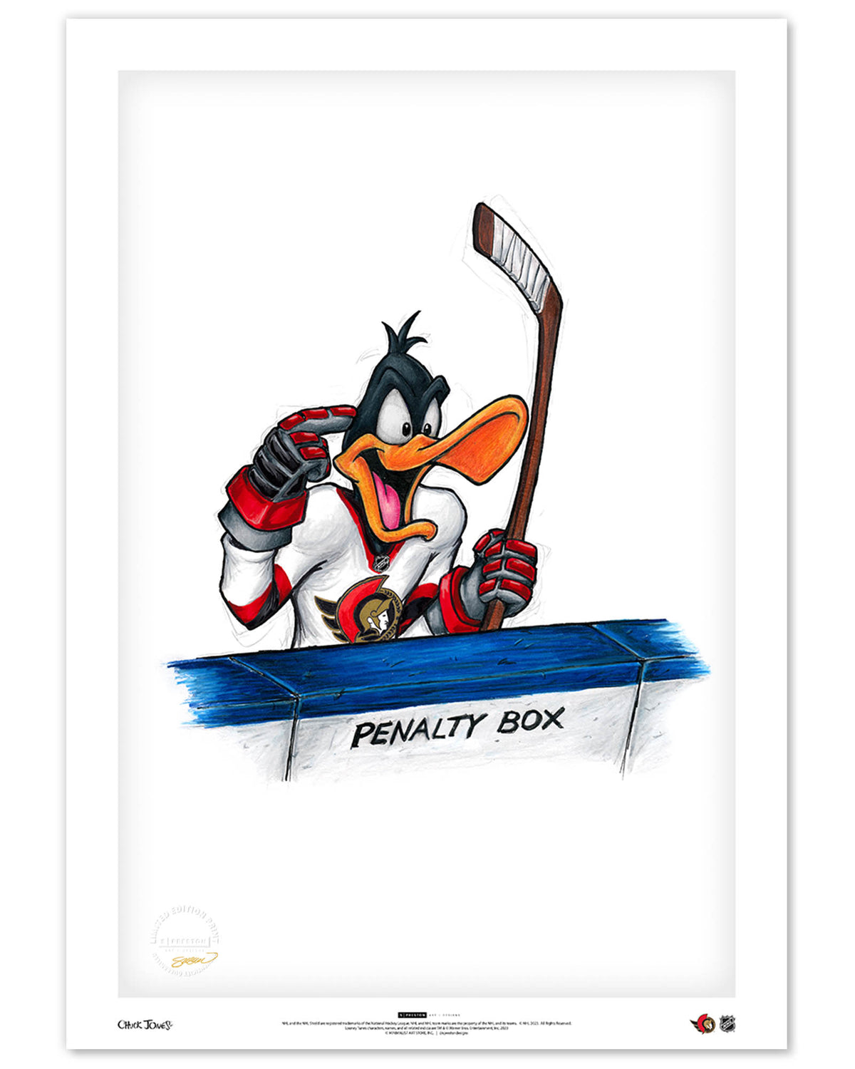 Duck Season Hockey Season x NHL Senators Daffy Duck Limited Edition Art Print