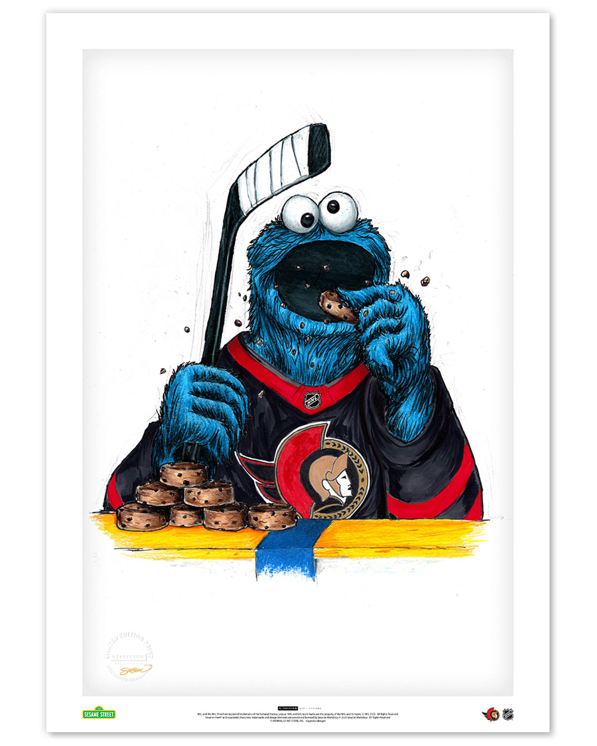 Cookie Monster x NHL Senators Limited Edition Art Print