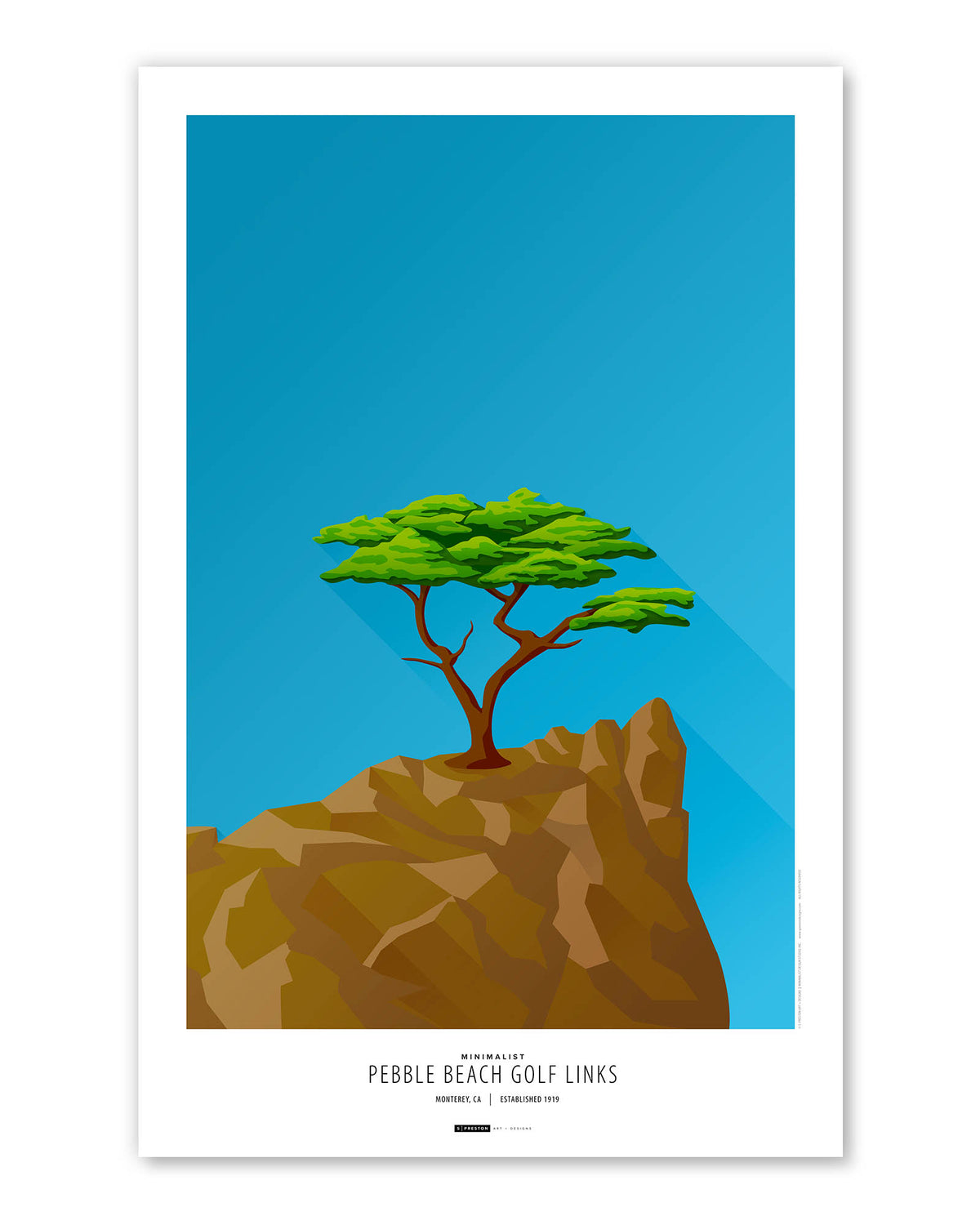 Minimalist Pebble Beach Art Print