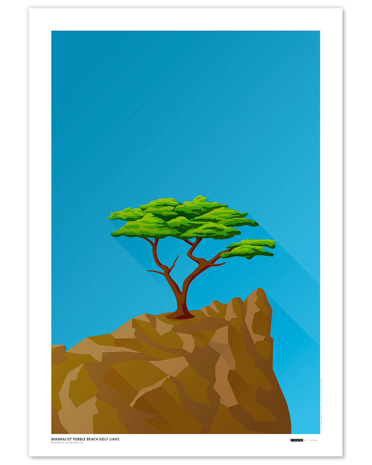Minimalist Pebble Beach Art Print