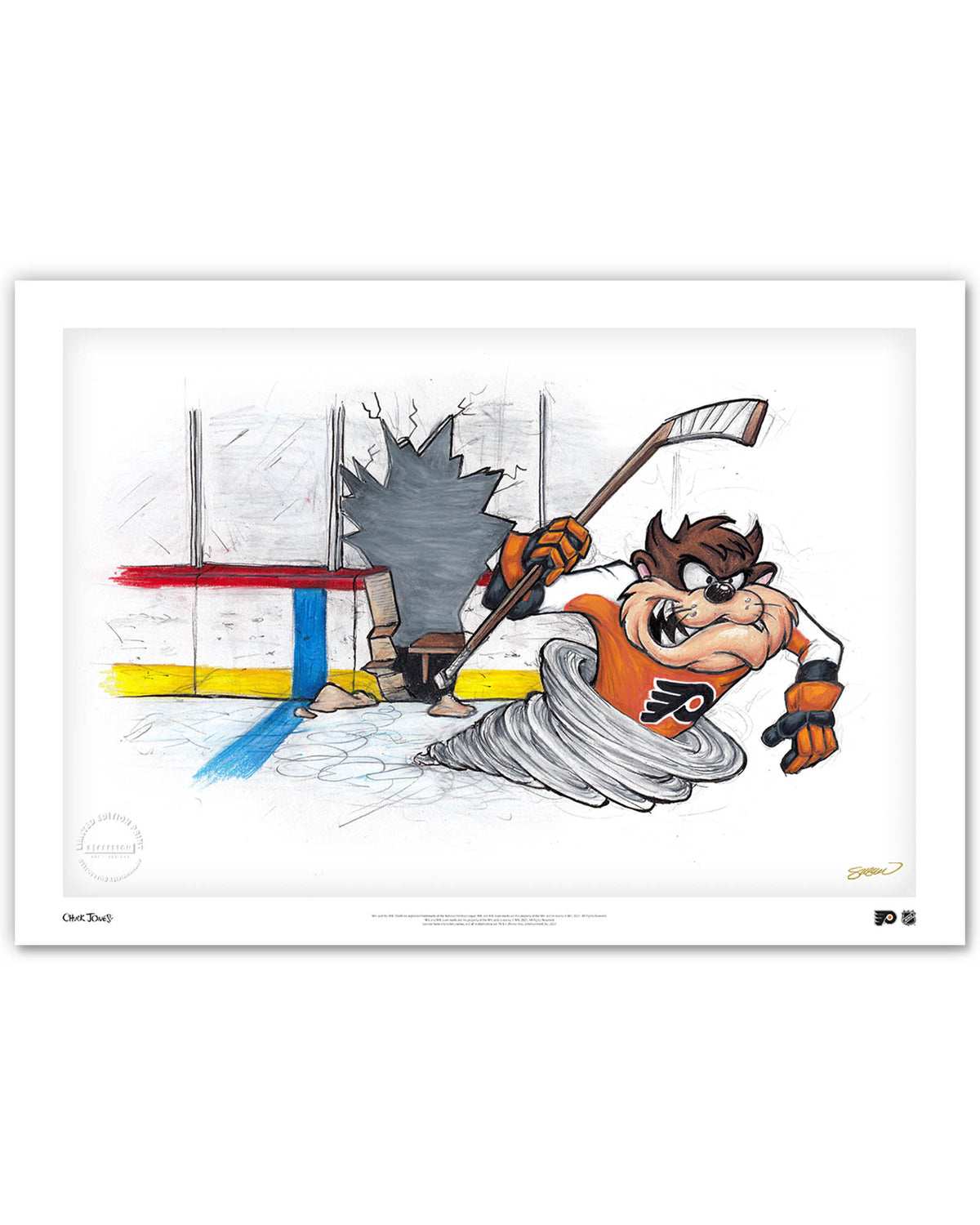 Tazmanian Line Change x NHL Flyers Tazmanian Devil Limited Edition Art Print