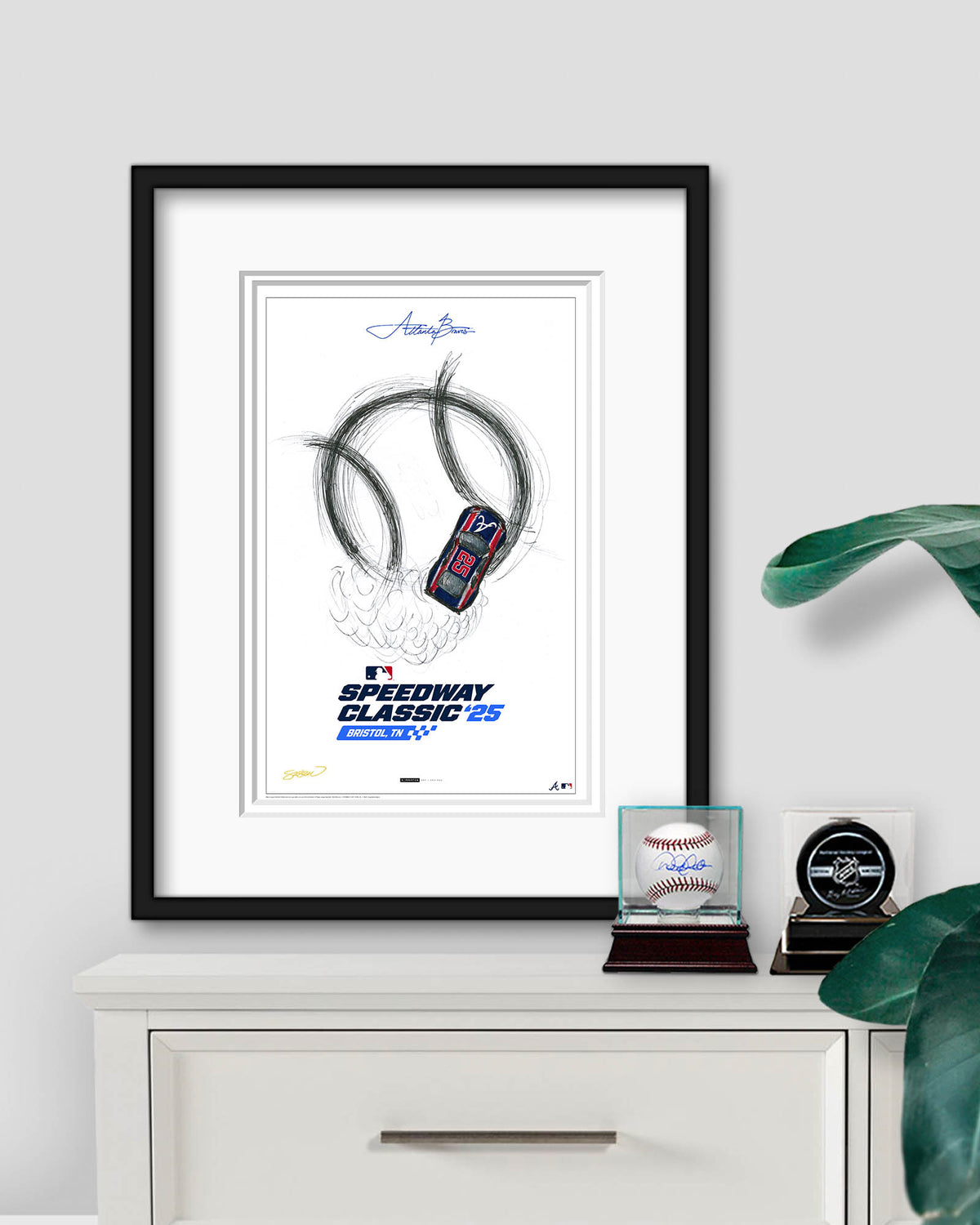 2025 MLB Atlanta Braves Speedway Classic Sketch Art Print