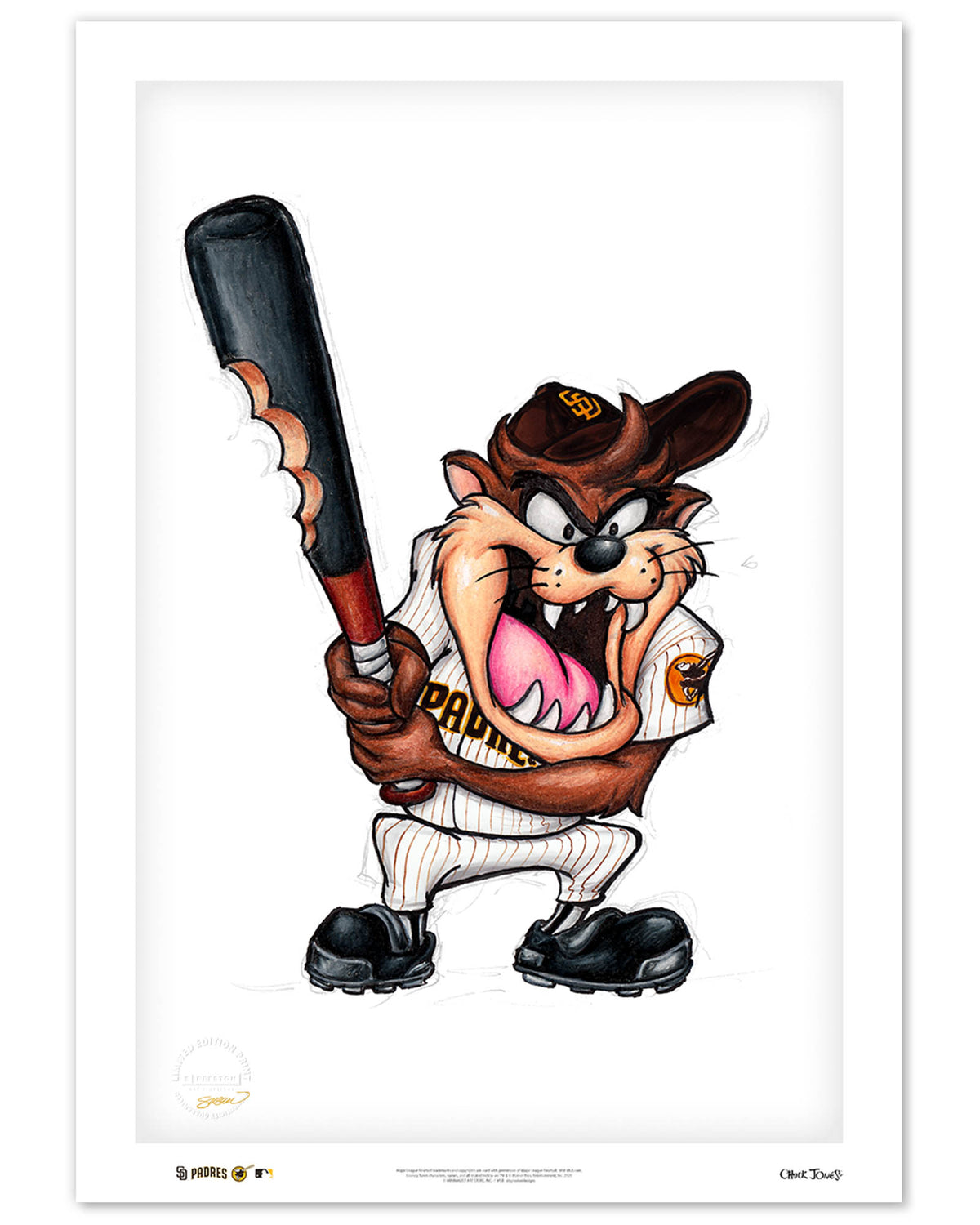 Taz On Deck x MLB Padres Limited Edition Art Print