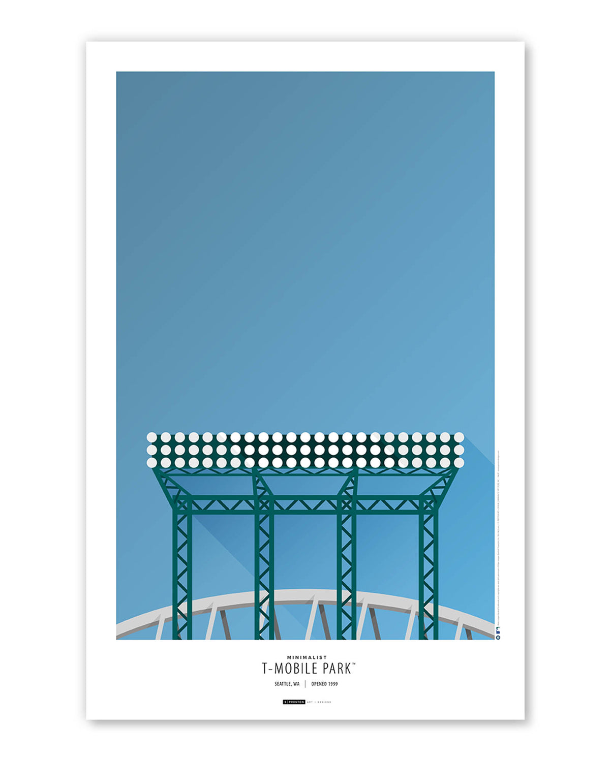 Minimalist T-Mobile Park Art Print (Floodlights)