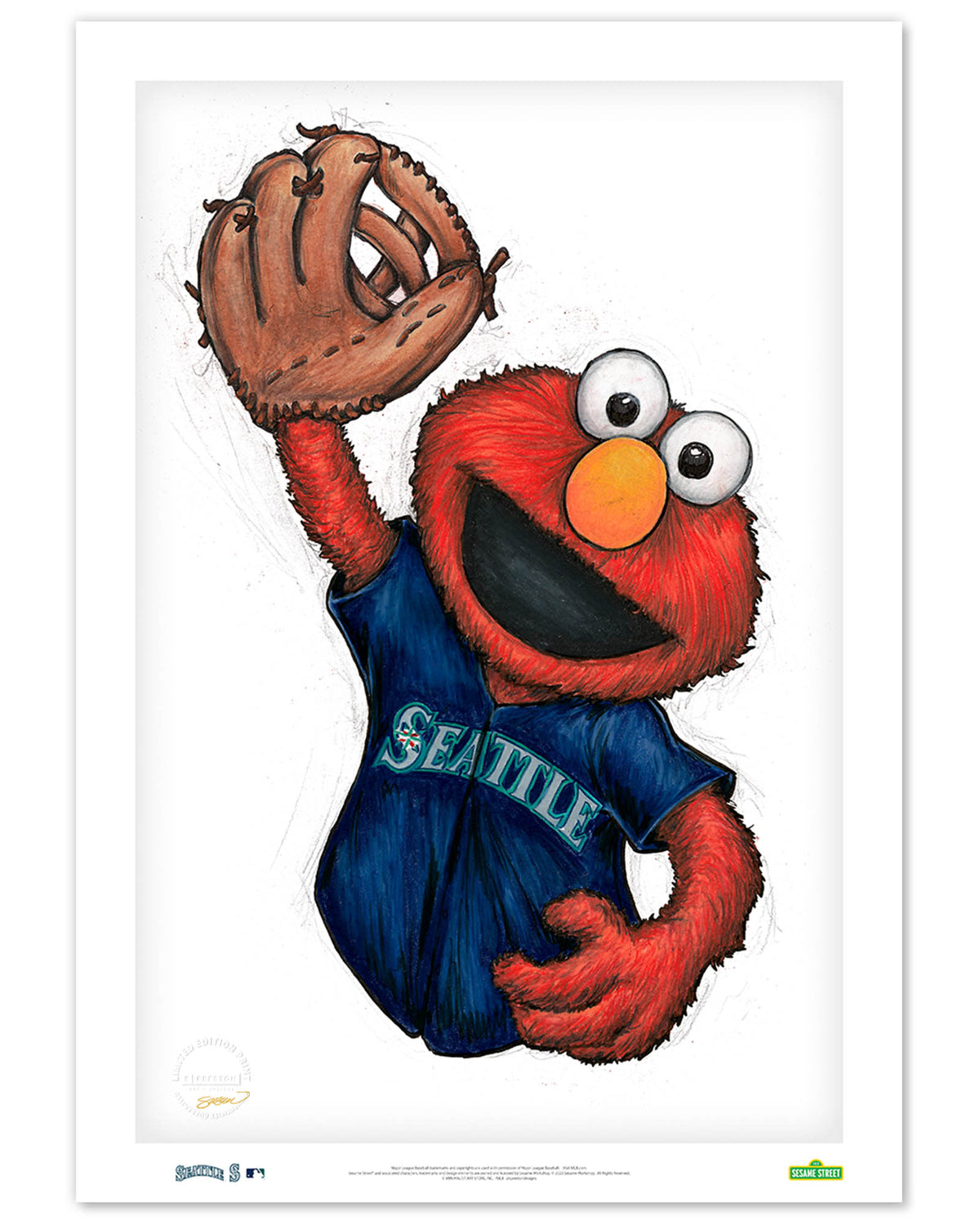 ELMO x MLB Mariners Limited Edition Art Print
