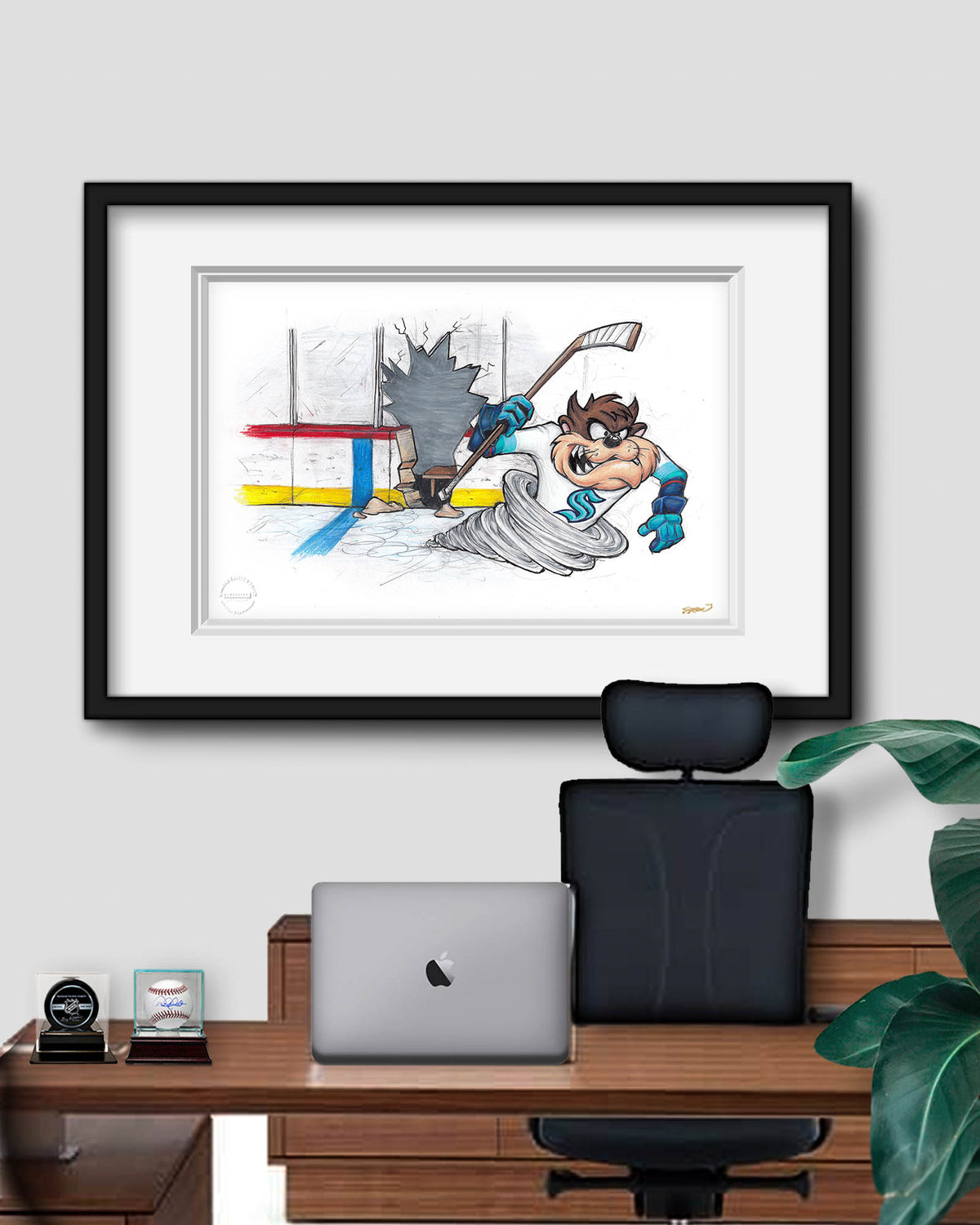 Tazmanian Line Change x NHL Kraken Tazmanian Devil Limited Edition Art Print