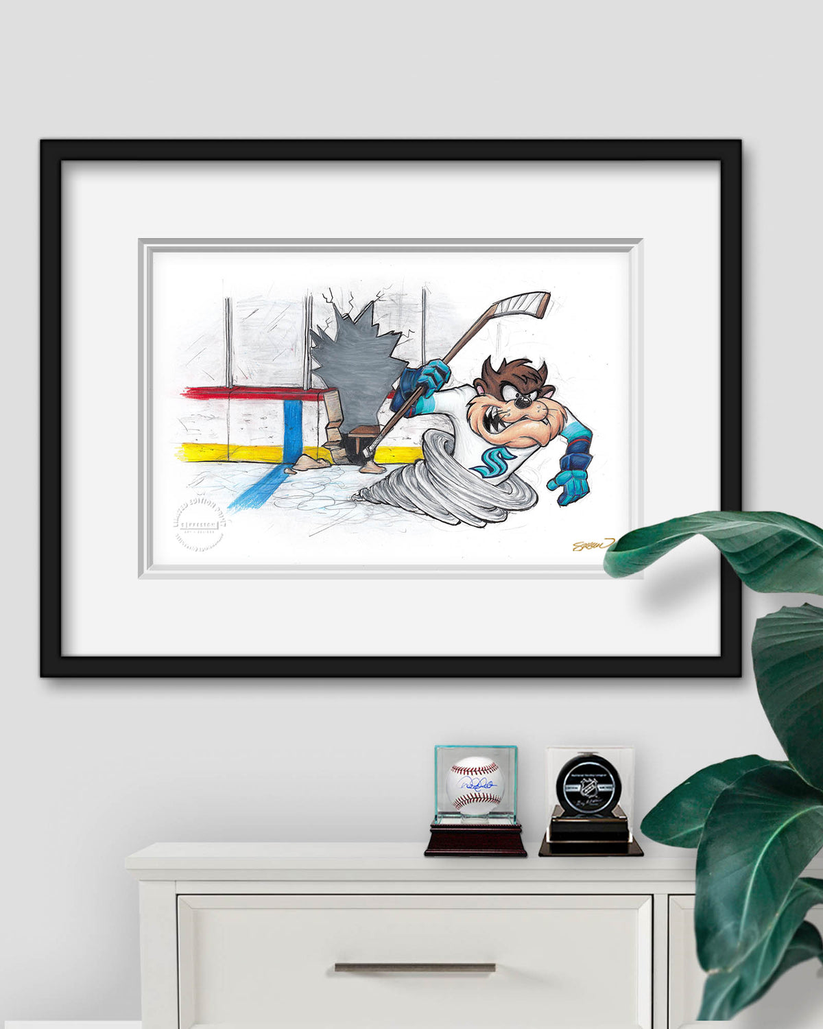 Tazmanian Line Change x NHL Kraken Tazmanian Devil Limited Edition Art Print