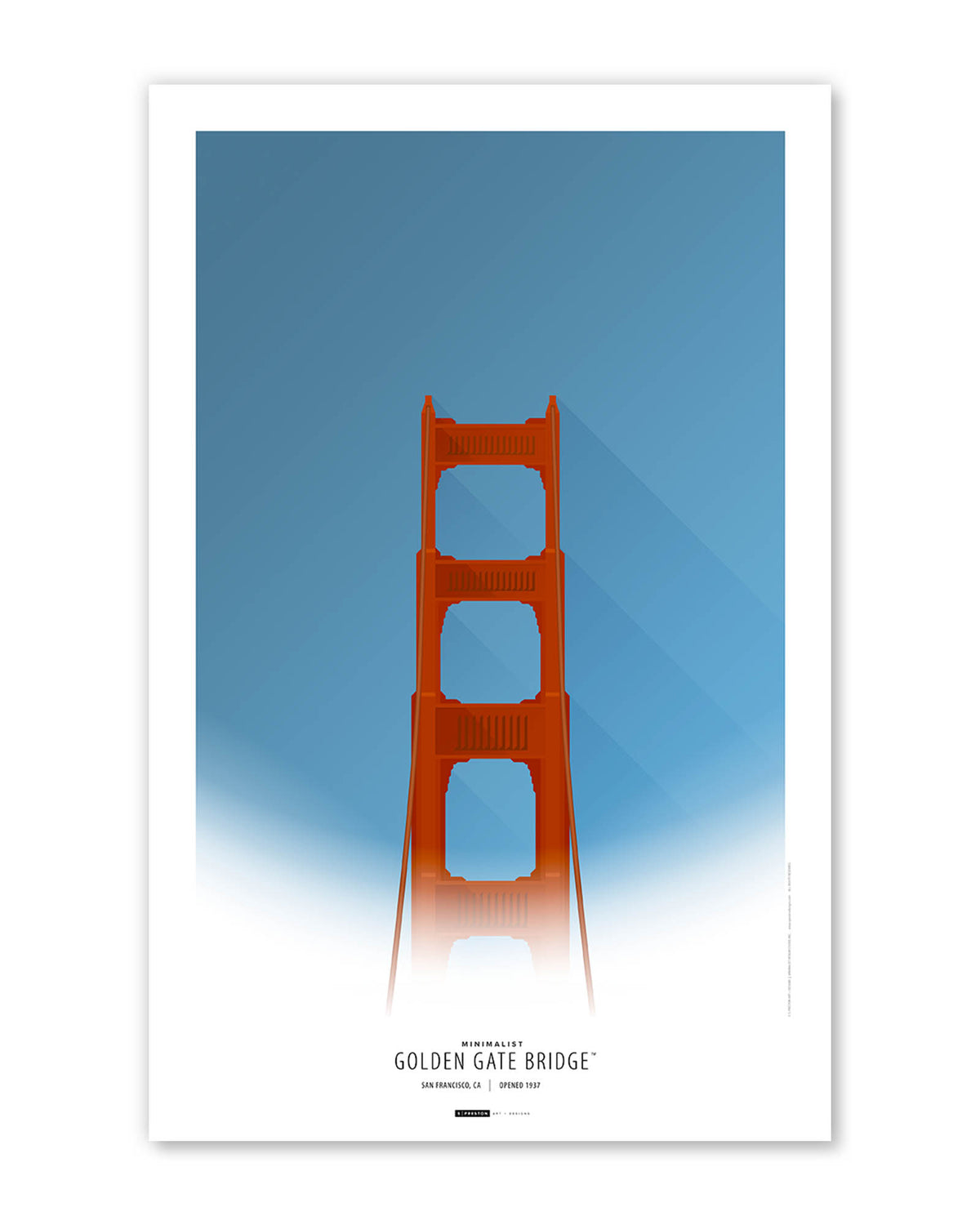 Minimalist Golden Gate Bridge - San Francisco