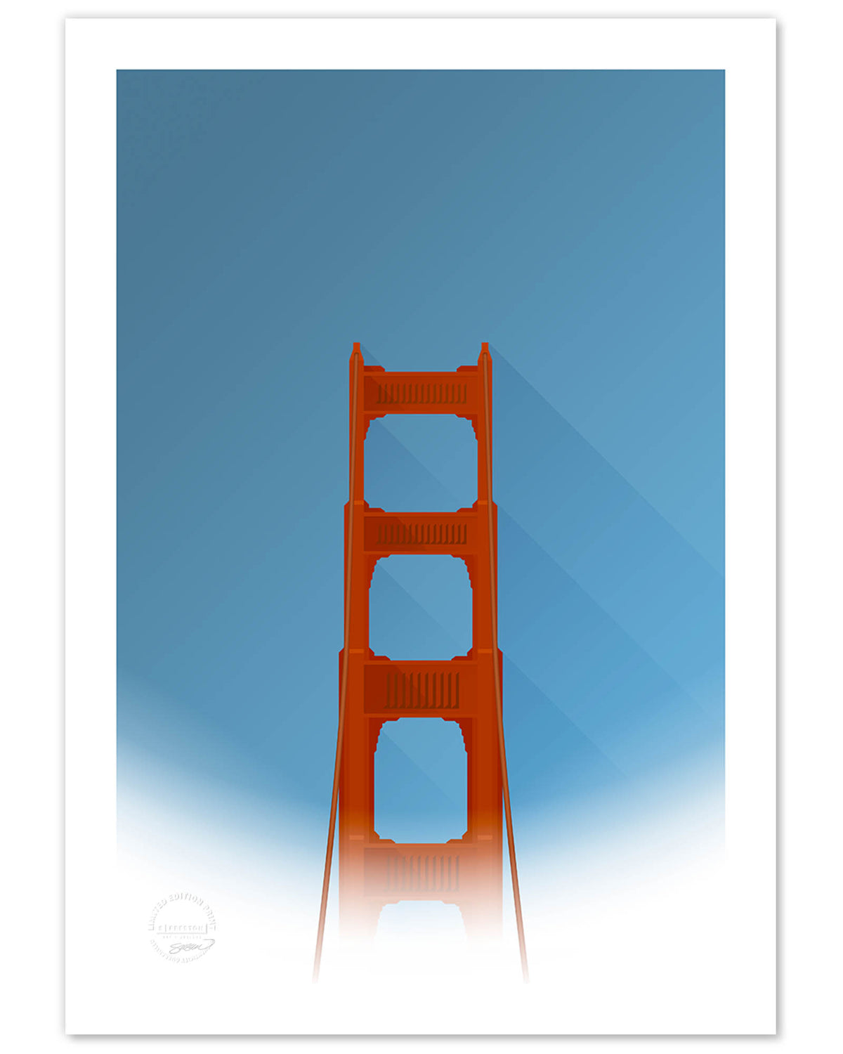 Minimalist Golden Gate Bridge - San Francisco