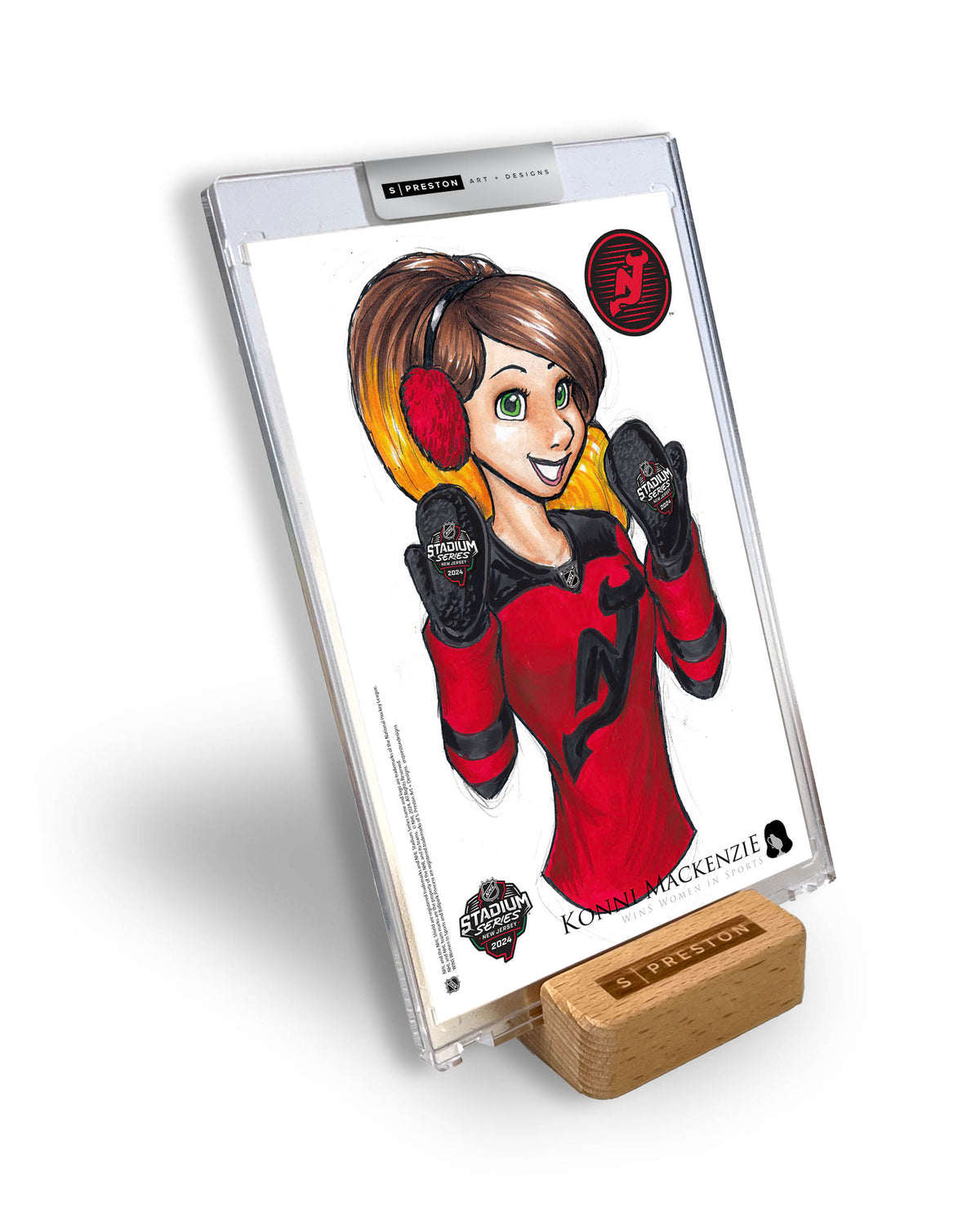 WinS® NHL Konni Mackenzie 2024 Stadium Series Limited Edition Art Card Slab - New Jersey Devils