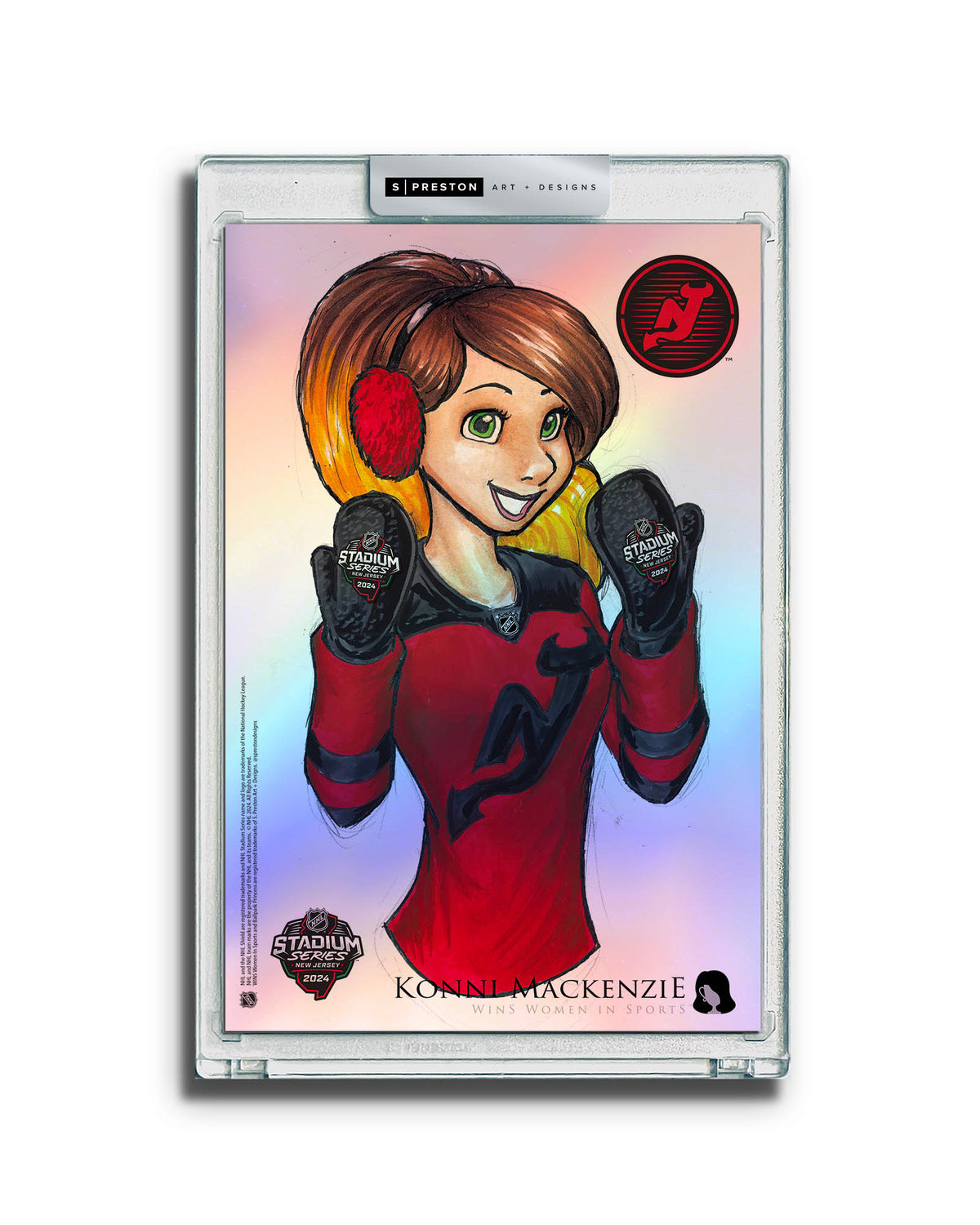WinS® NHL Konni Mackenzie 2024 Stadium Series Limited Edition Art Card Slab - New Jersey Devils